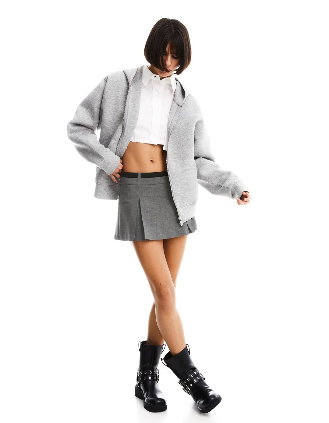 Tailored skort with box pleats