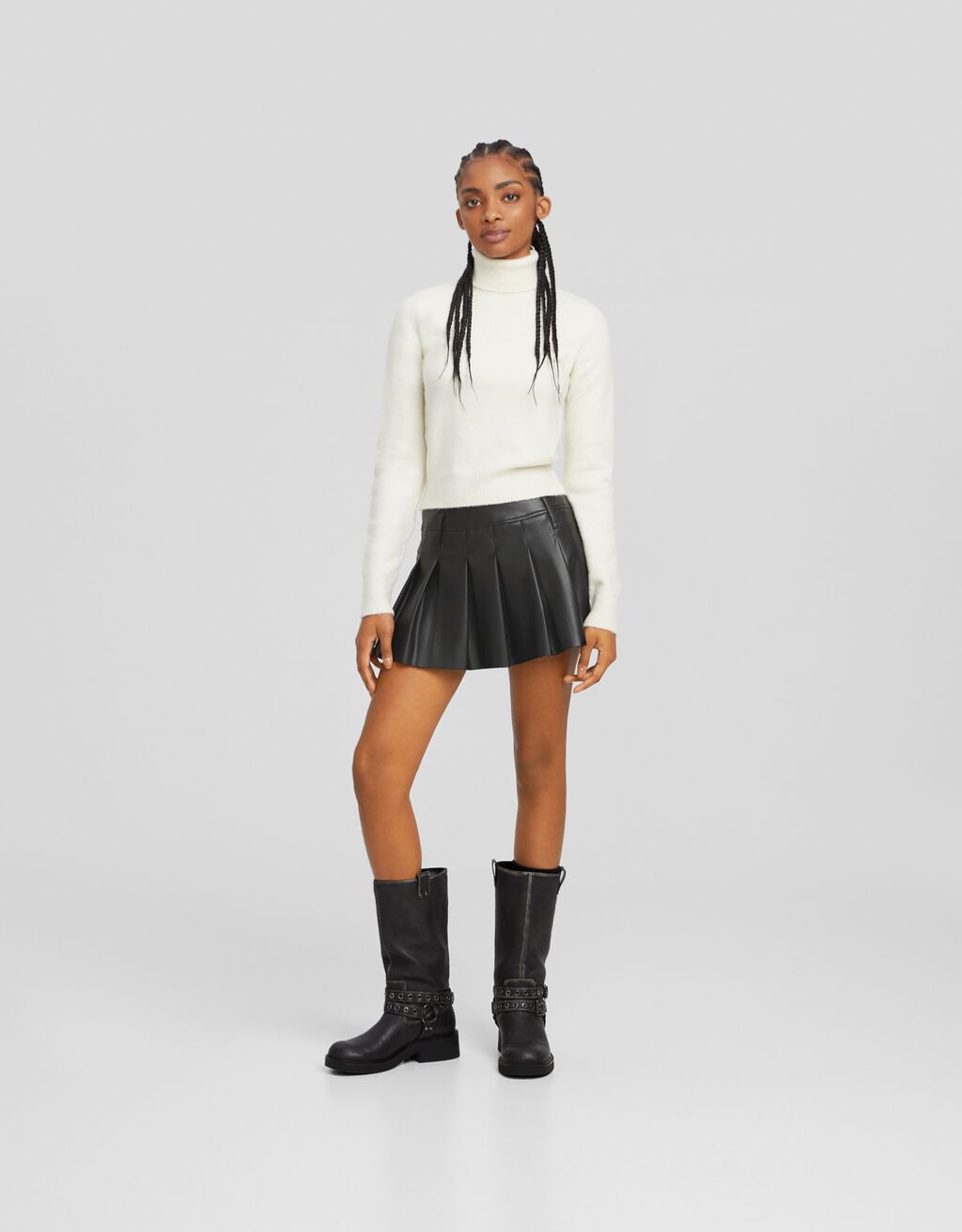 Jupe cuir bershka sale