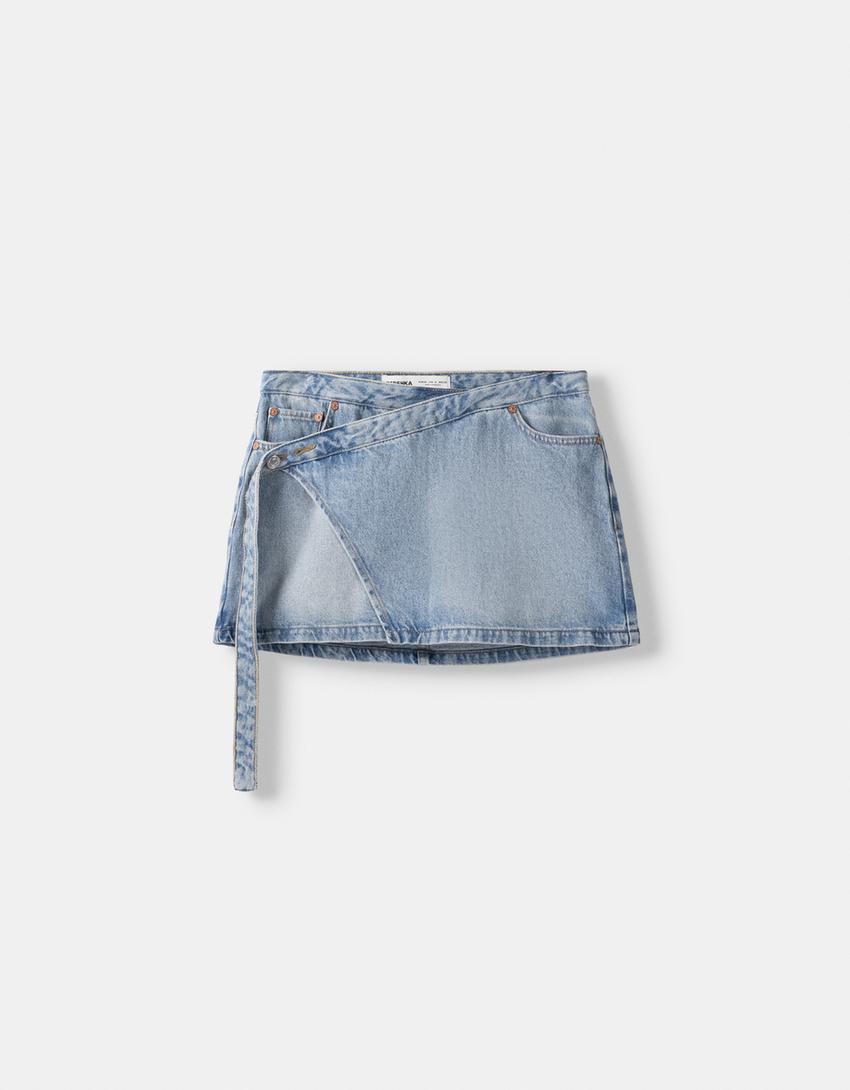 Jupe denim-Bleu lavé-4