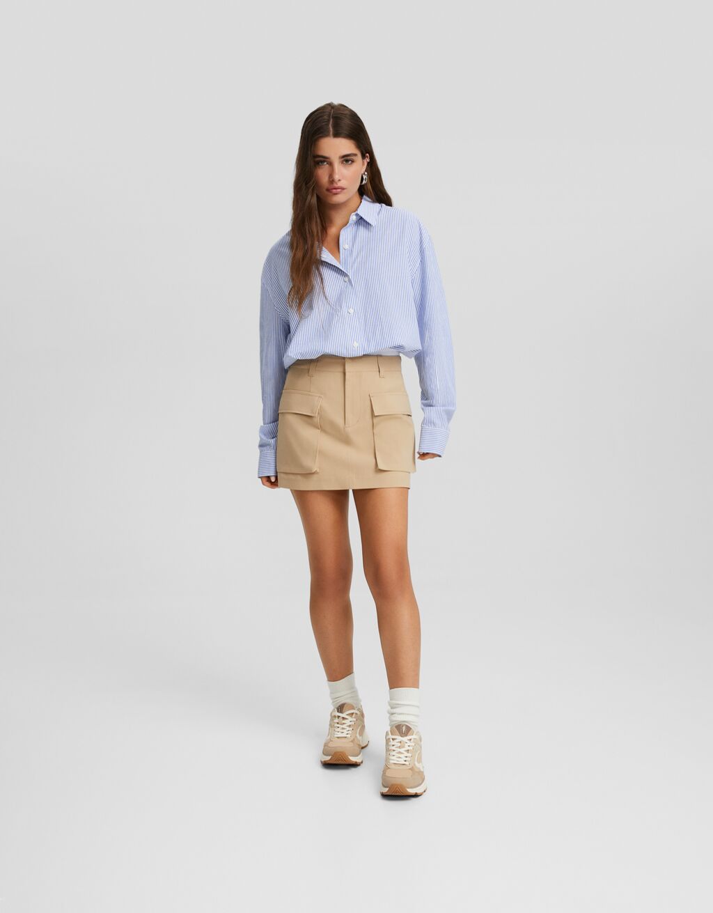 Chemise manches longues popeline-Bleu-3