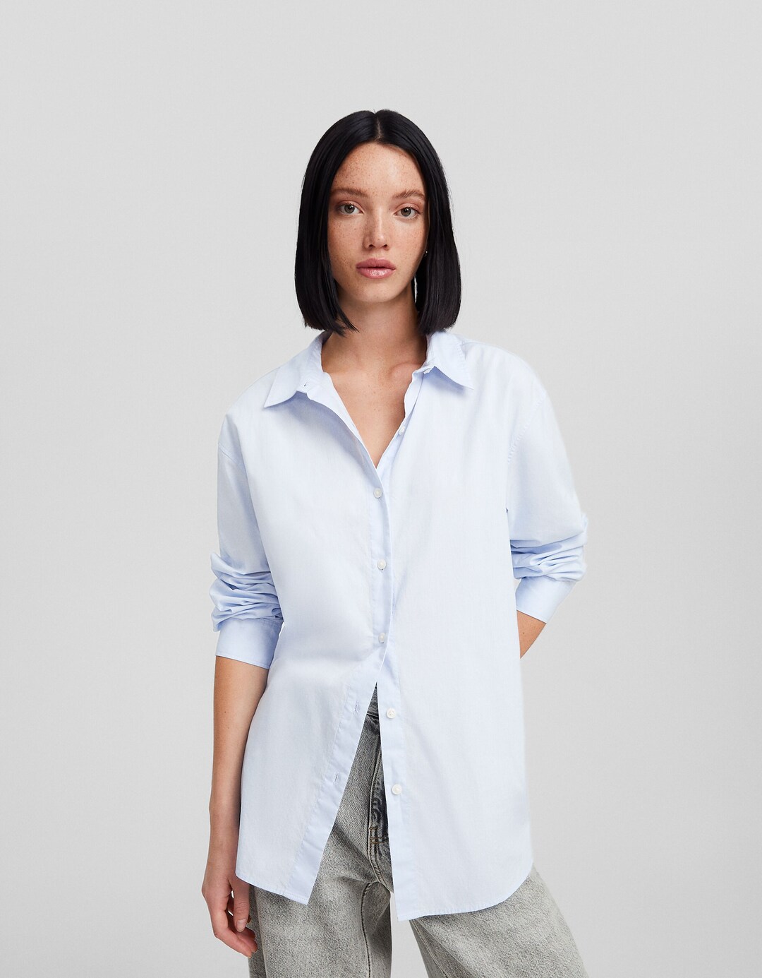 Camicia a maniche lunghe popeline
