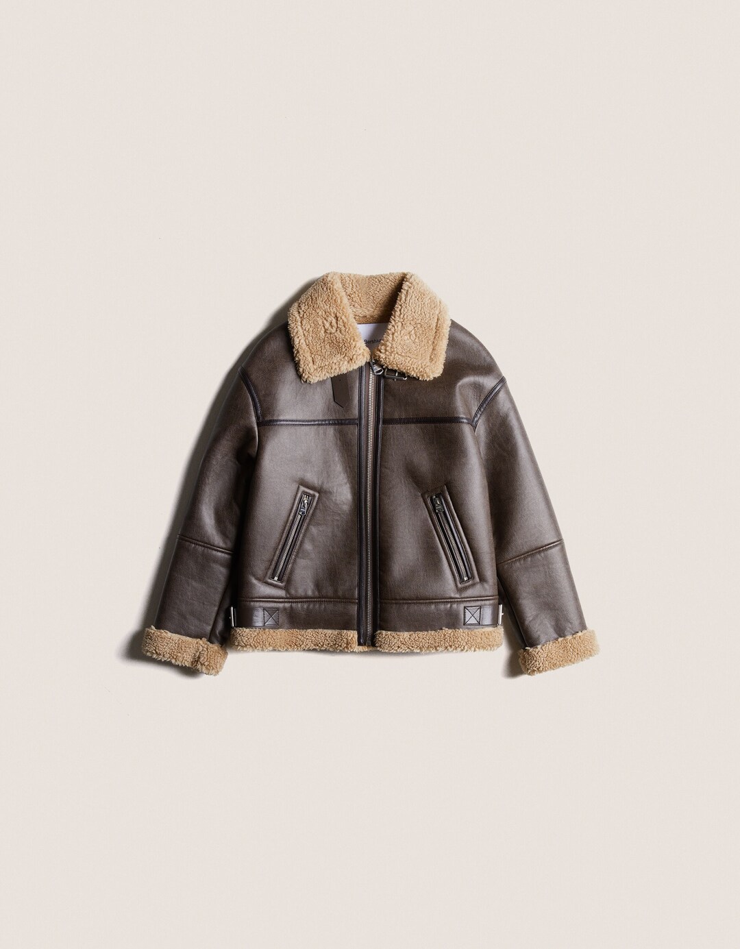 Faux leather double-faced jacket