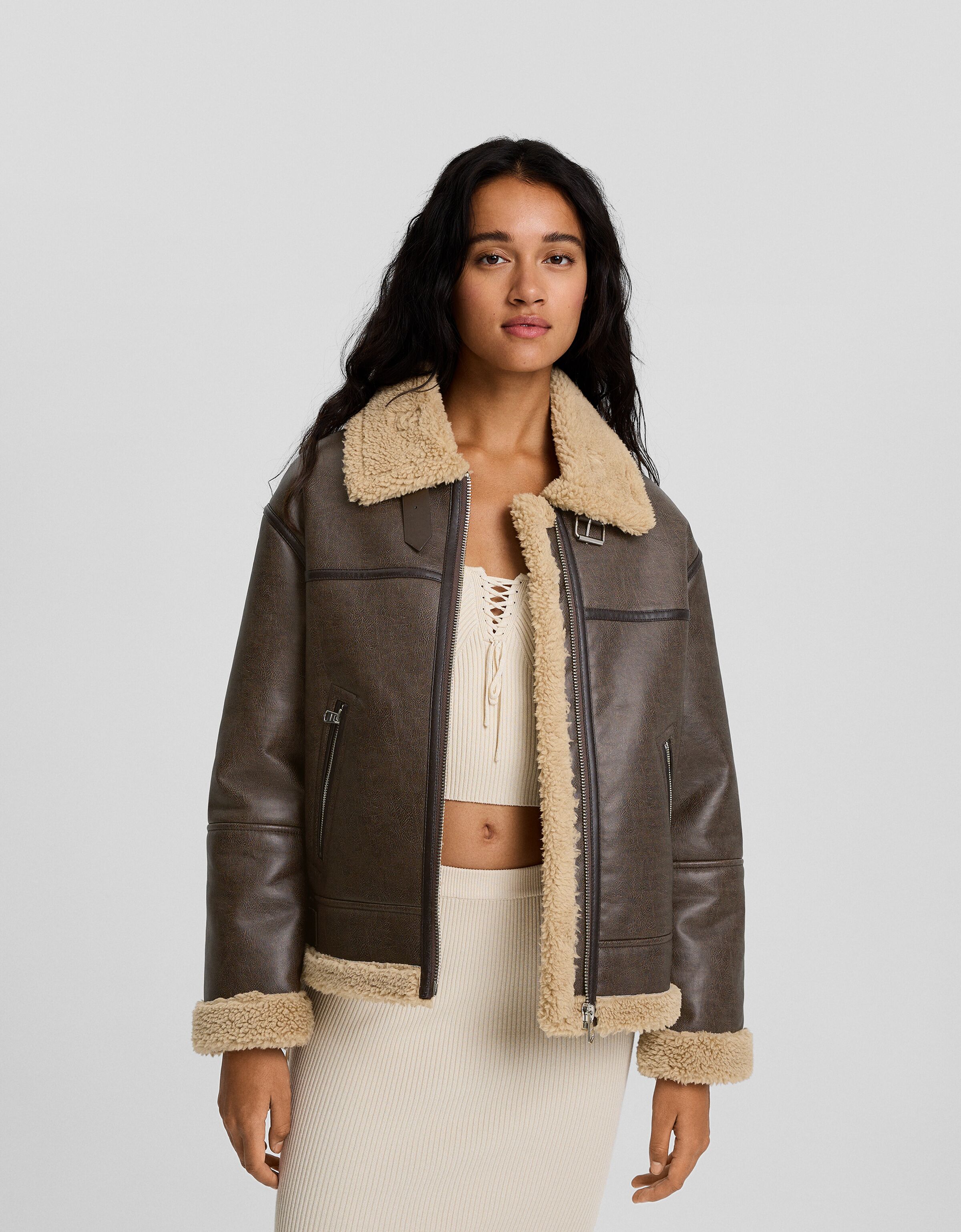 Bershka veste en best sale cuir