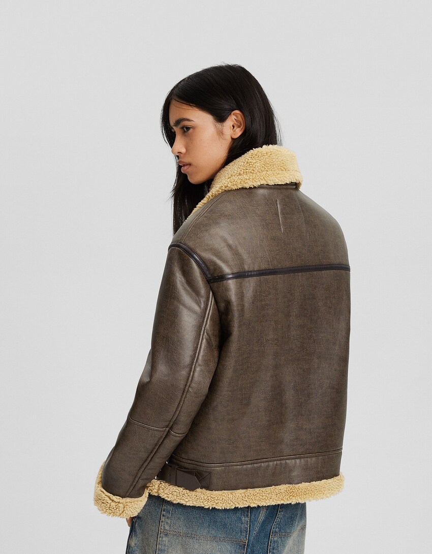 Faux leather double-faced jacket - BSK Teen | Bershka