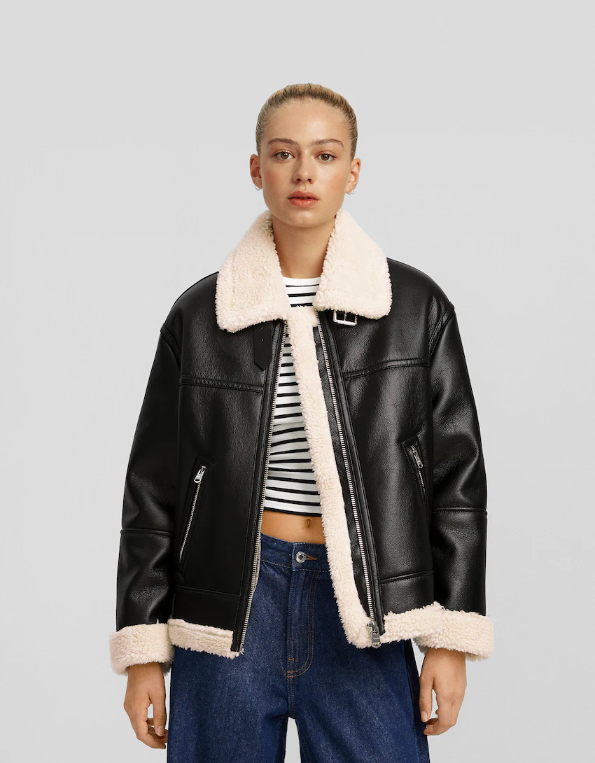 Double-sided faux leather jacket - Jackets - BSK Teen