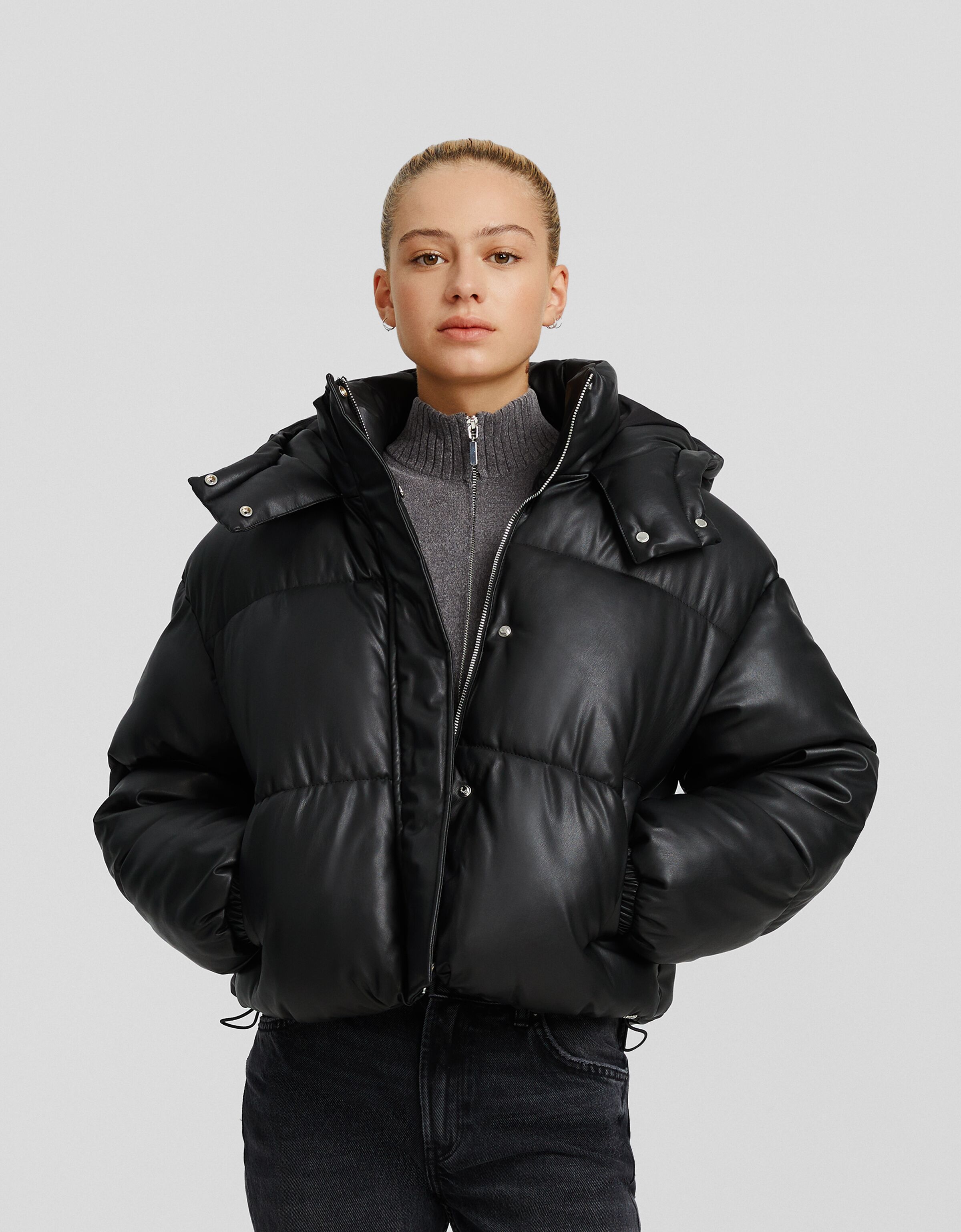 Veste simili cuir femme bershka clearance