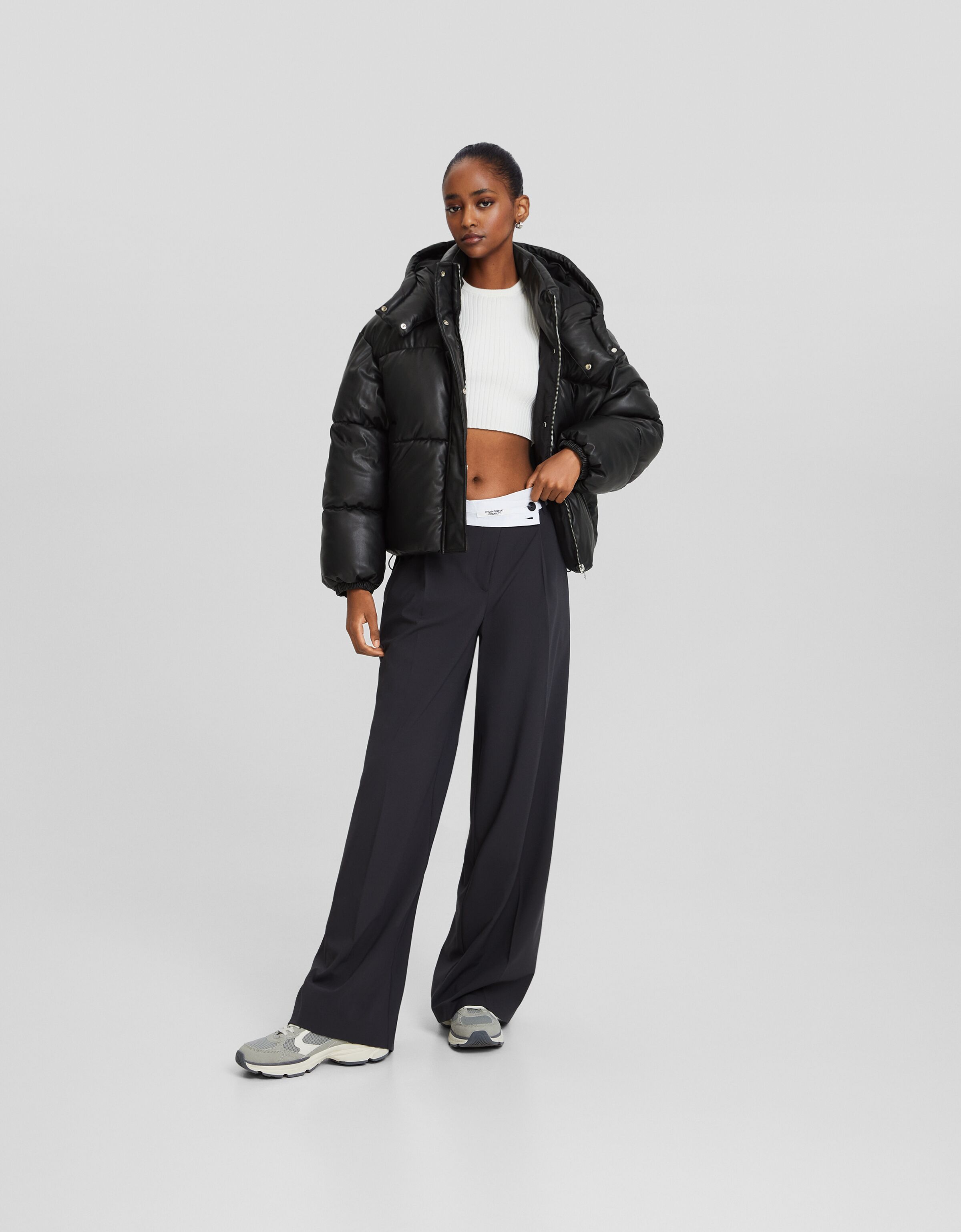 Doudoune simili hotsell cuir bershka