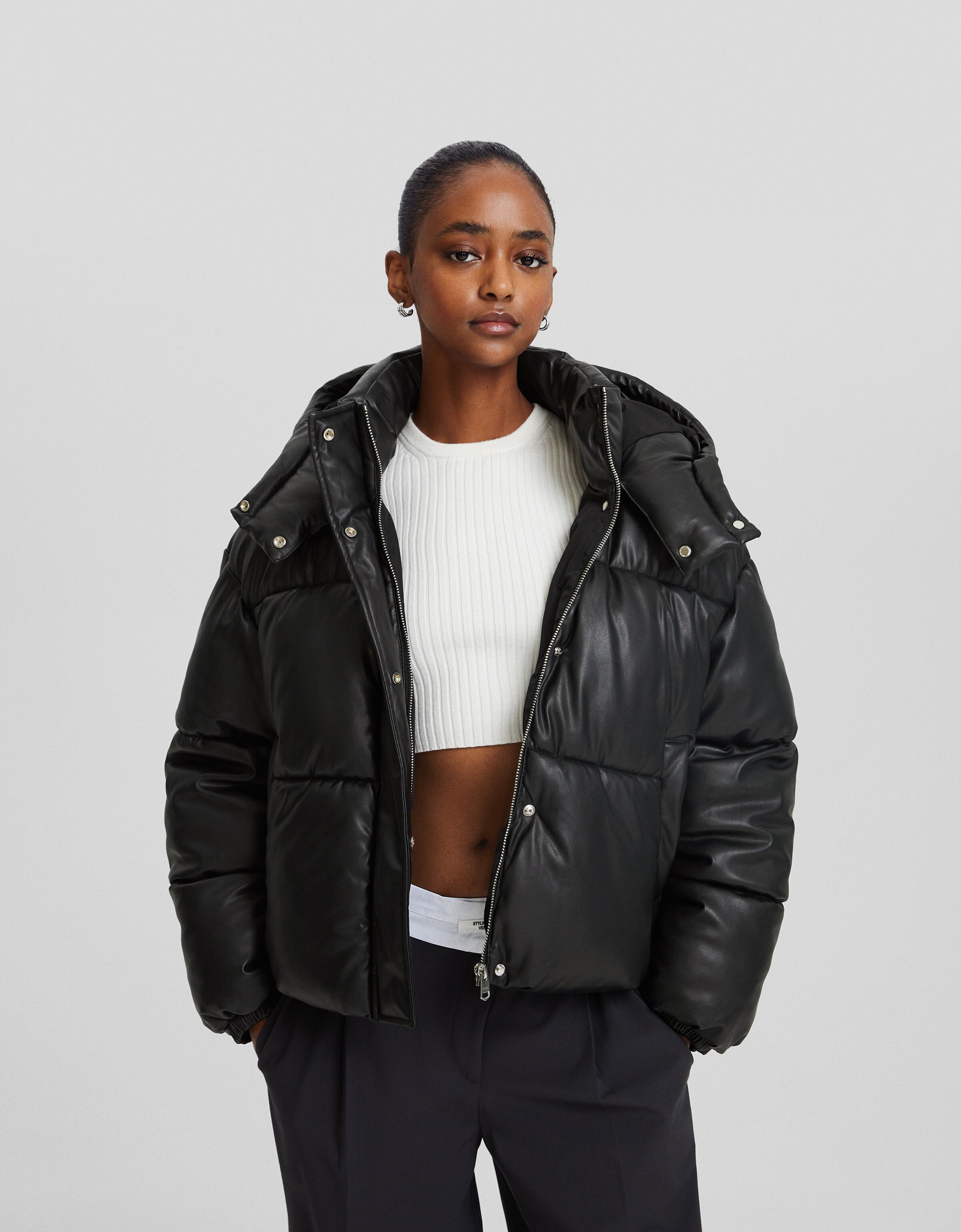 Doudoune simili sales cuir bershka