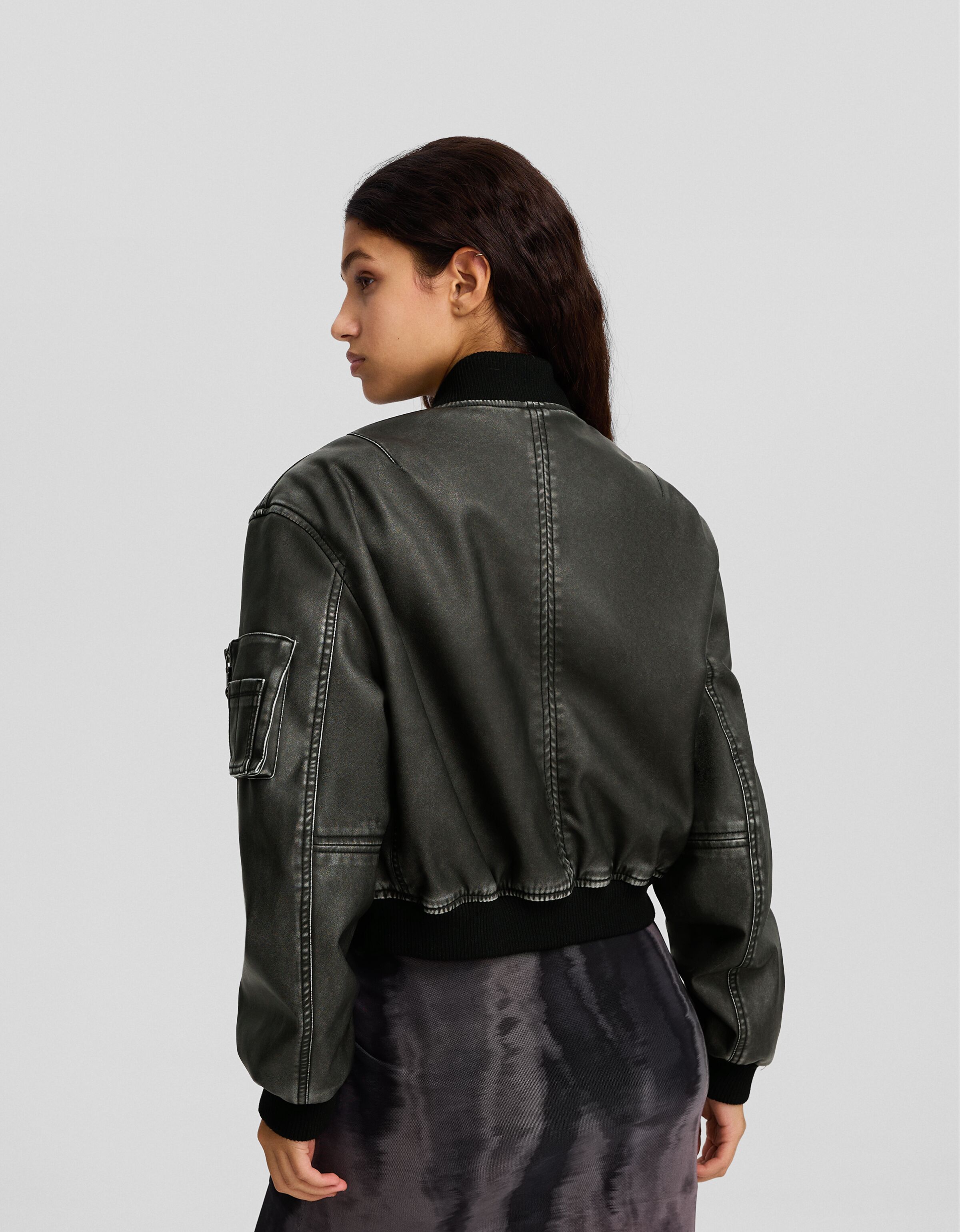 Distressed bomber jacket discount