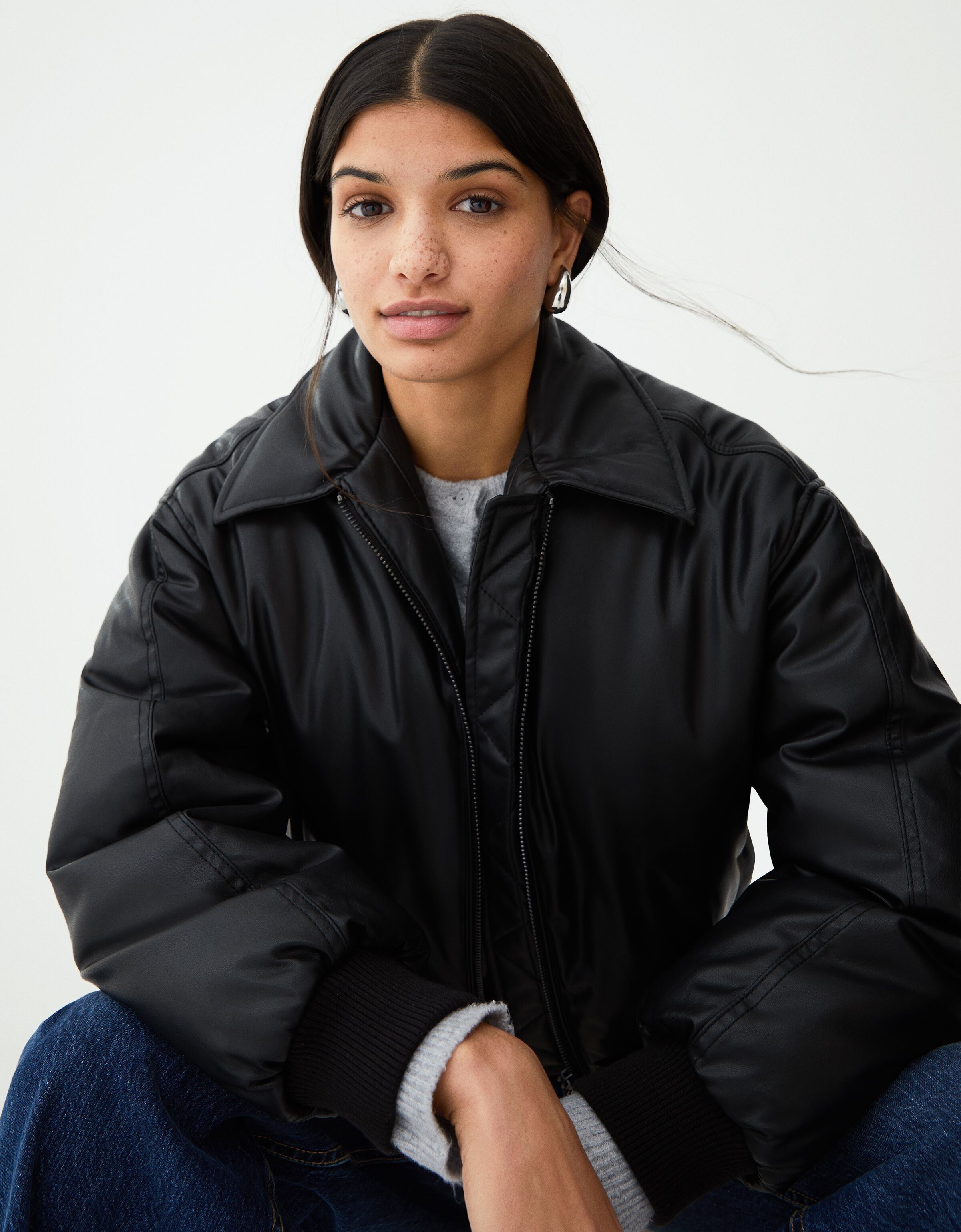 Bershka black puffer jacket new arrivals