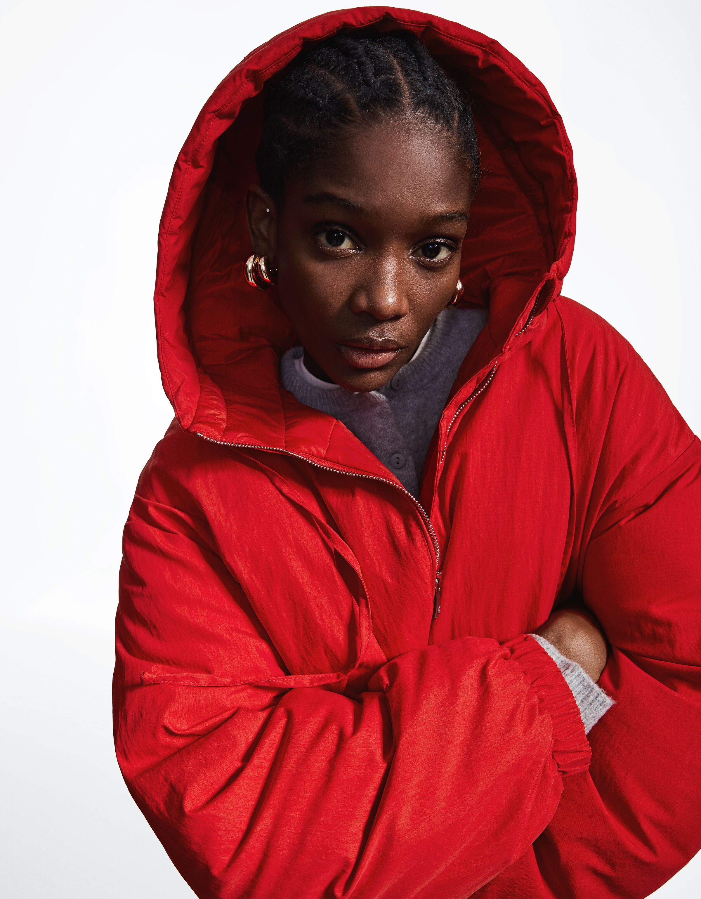 Red puffer shop jacket urban outfitters