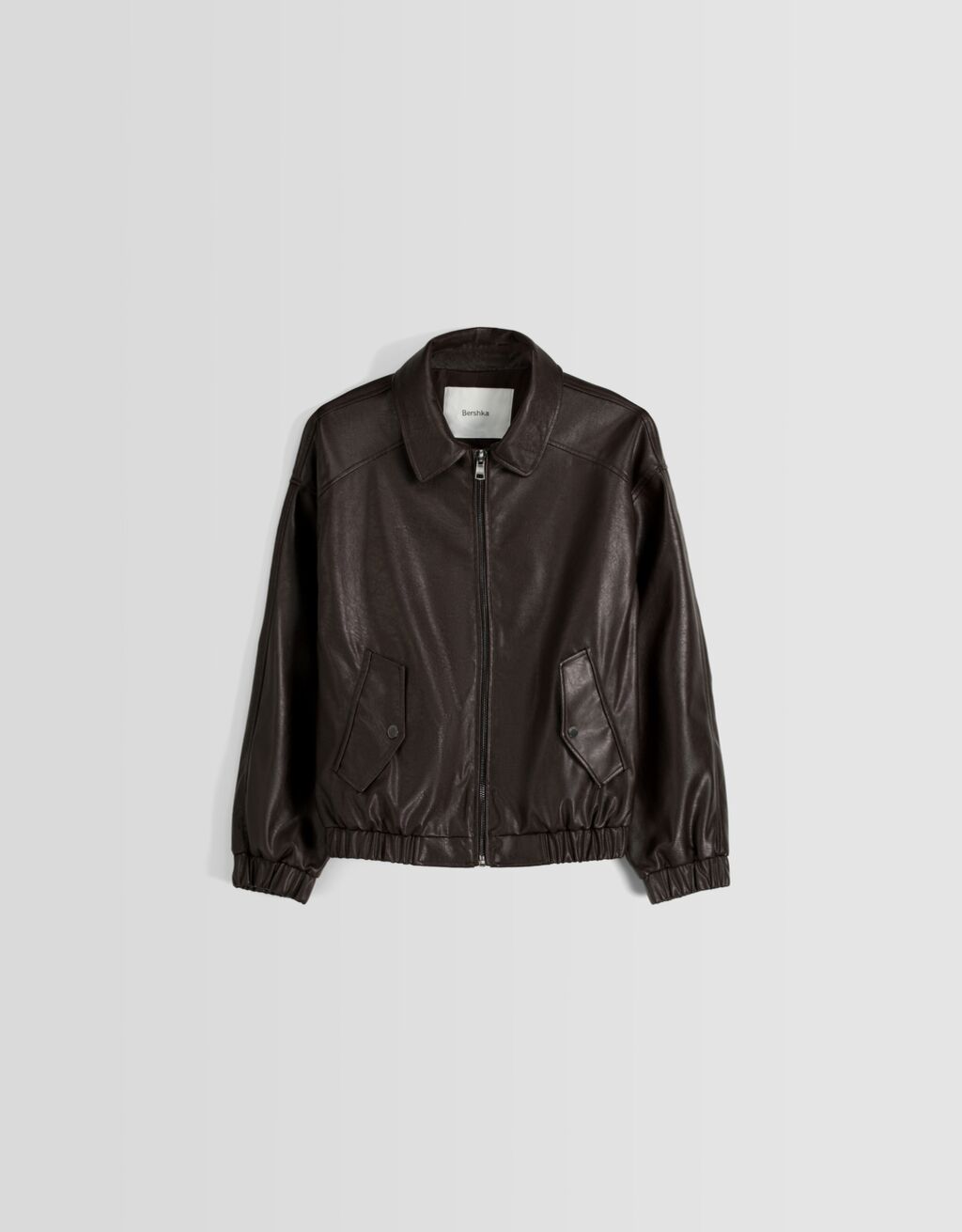 Faux leather dad fit jacket Women Bershka