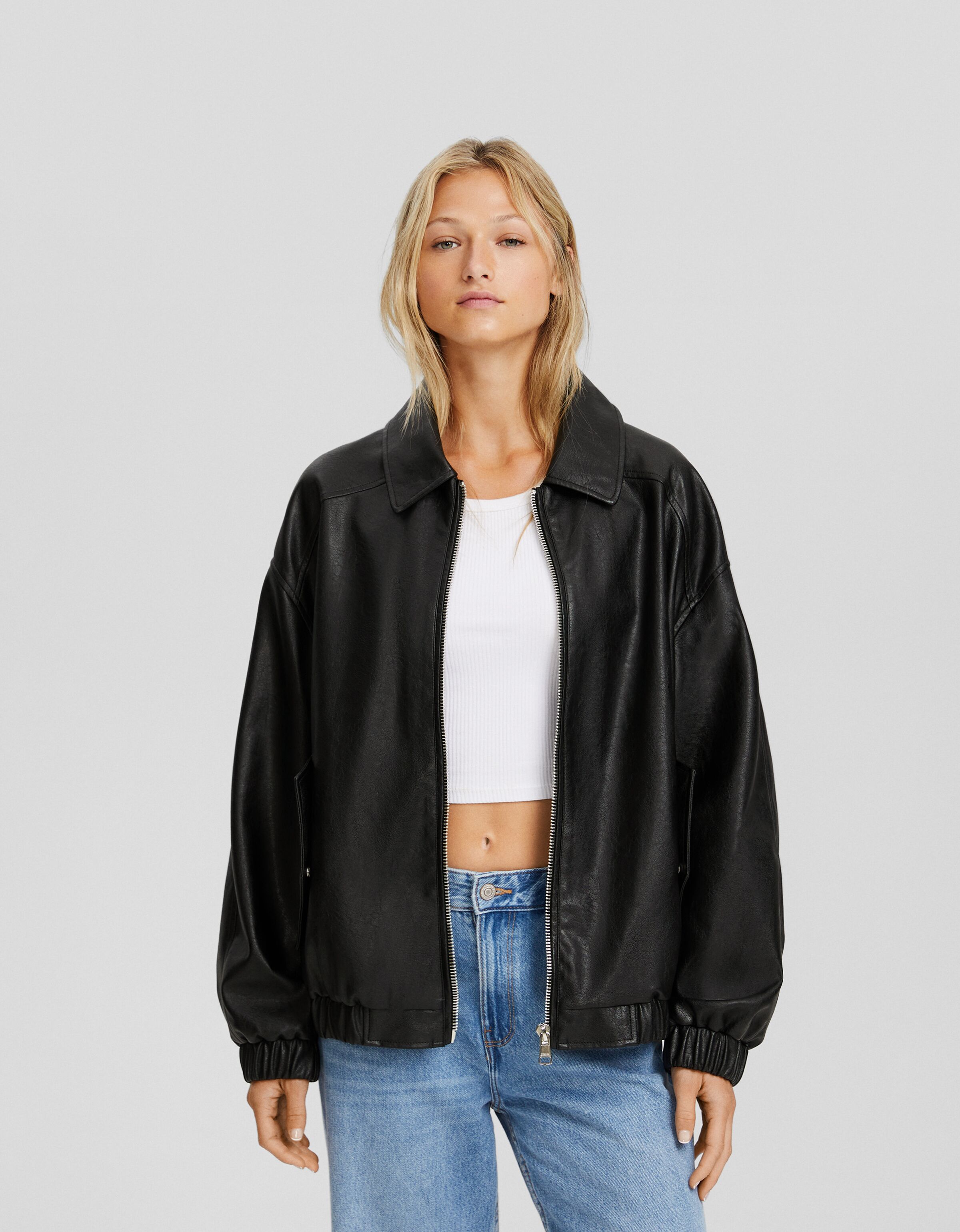 Chamarra hotsell piel bershka