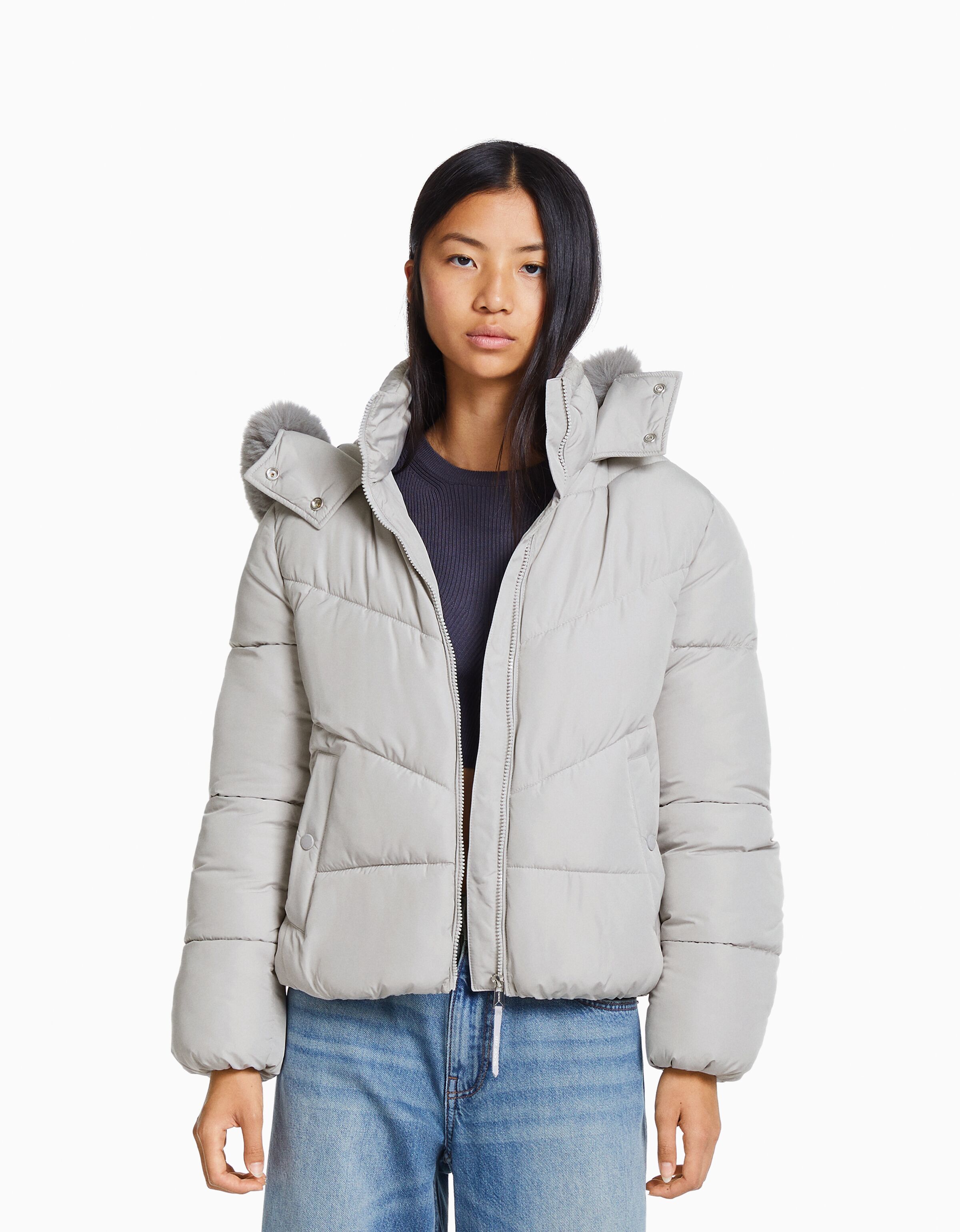 Bershka puffer store jacket women's