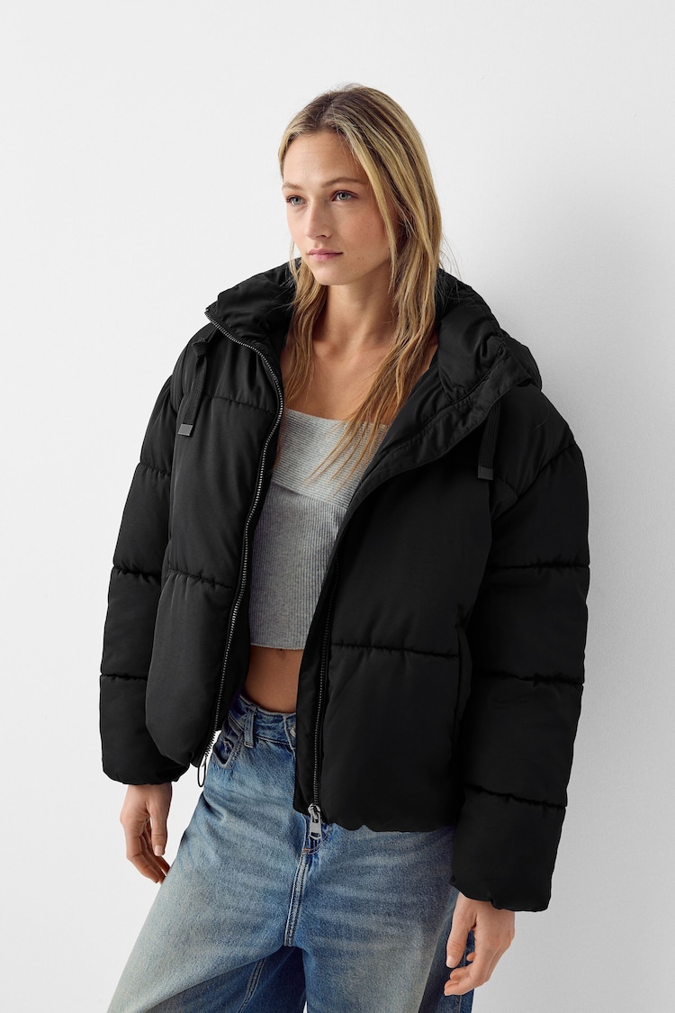 Oversize hooded puffer jacket