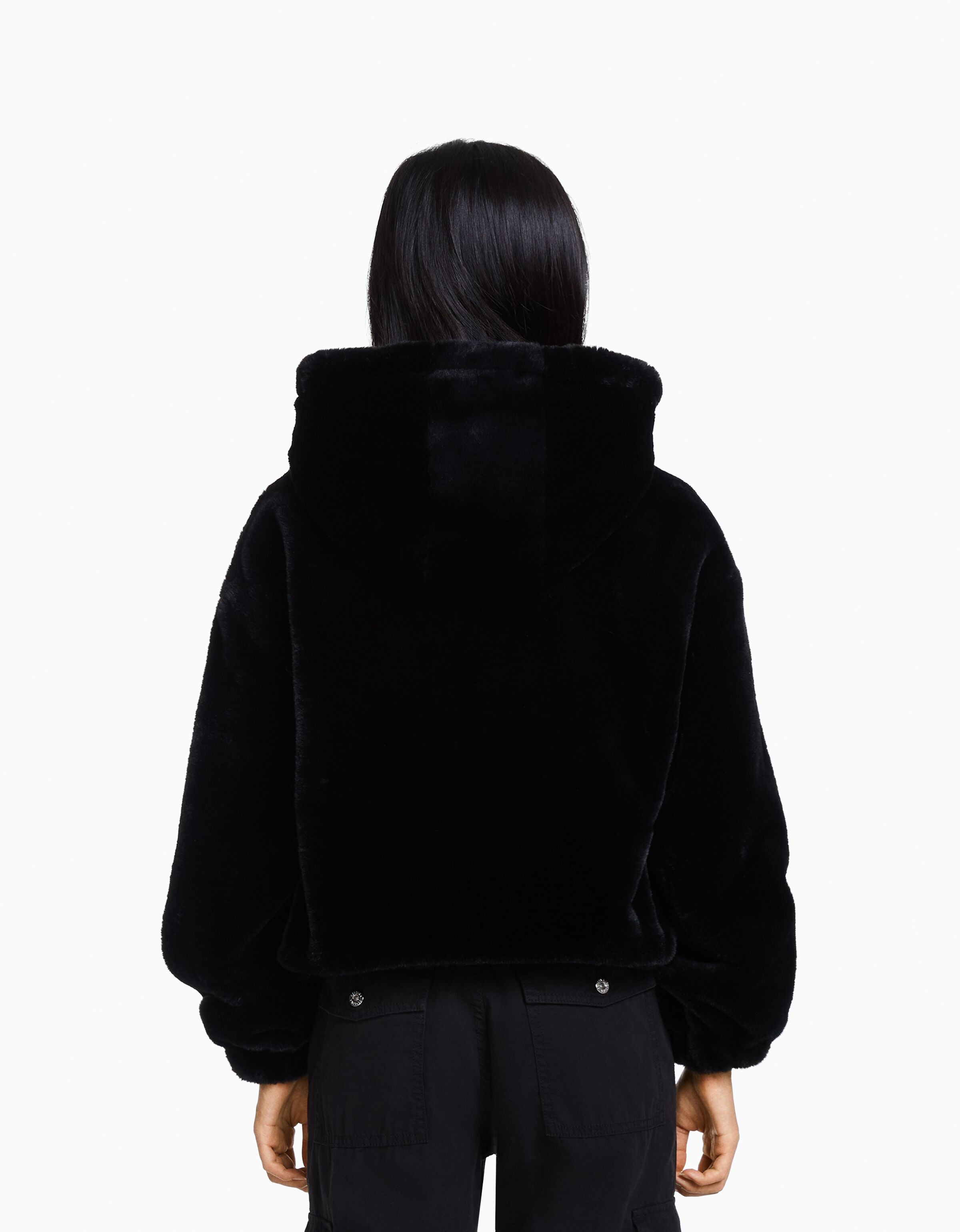 Bershka teddy hotsell jacket with hood