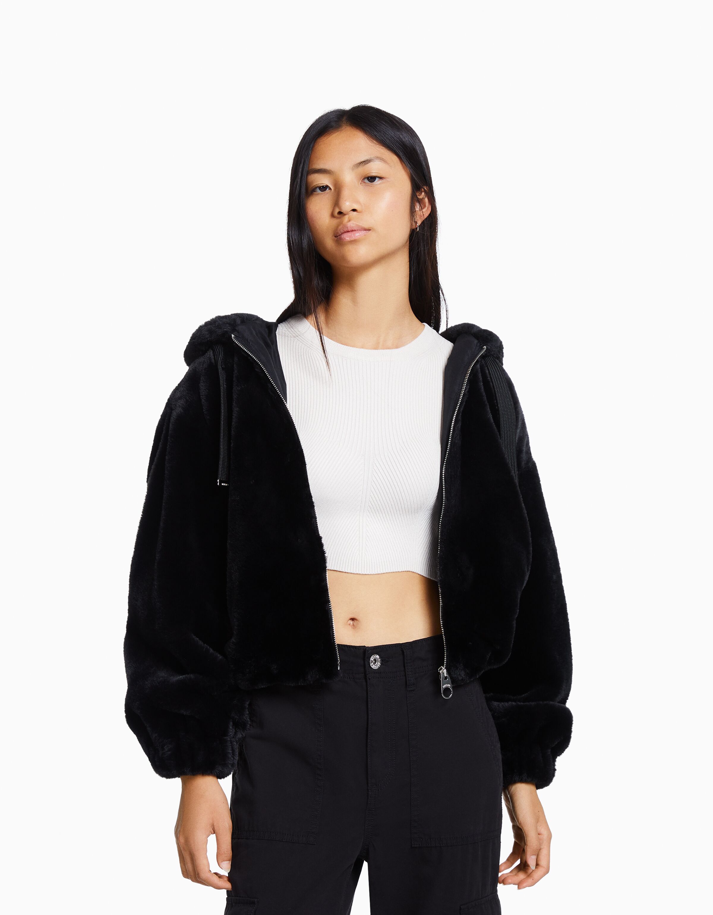 Bershka faux sale fur jacket