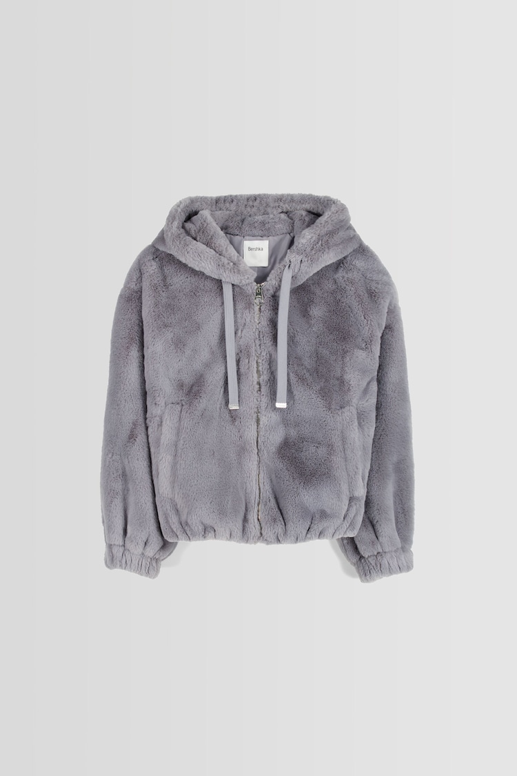 Fuzzy jacket with hood