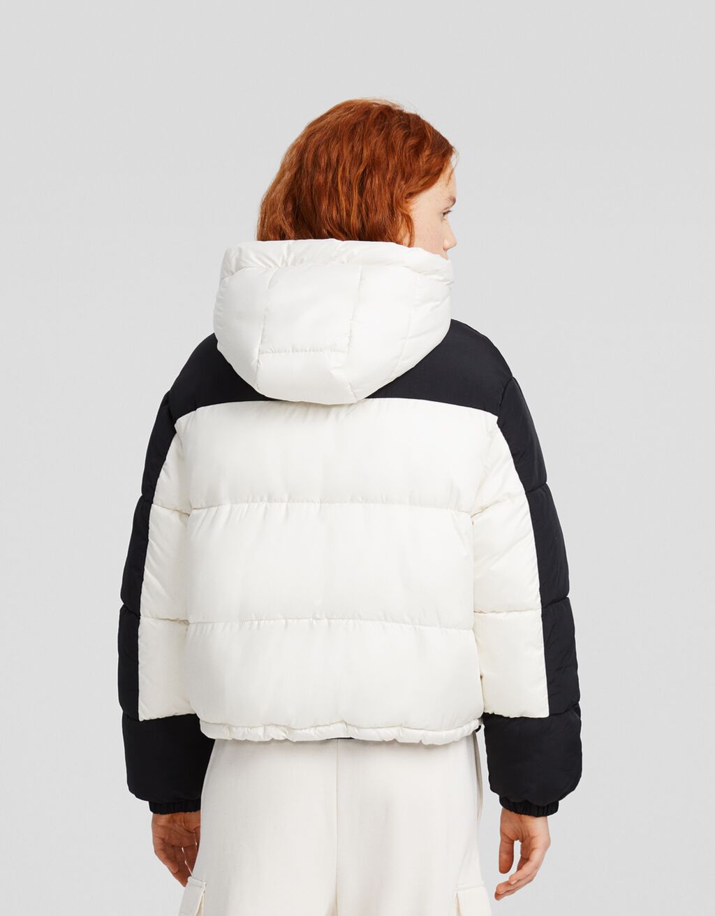 Colour block nylon blend hoodie jacket - Jackets - BSK Teen