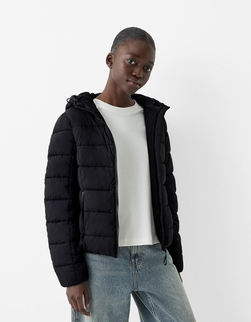 Chaqueta Acolchada Cazadora Vaquera Con Borrego Mujer Bershka