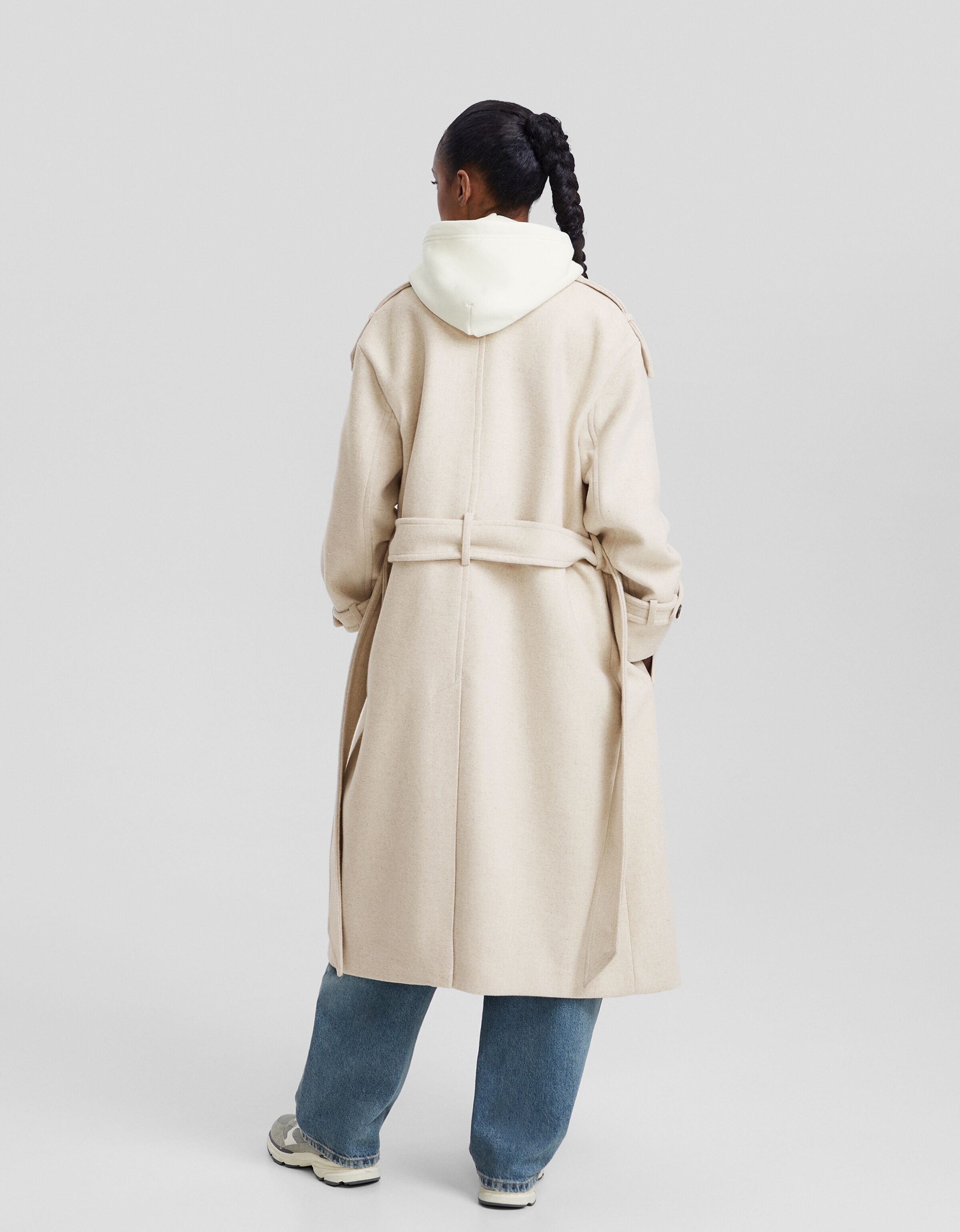Bershka wool coat top