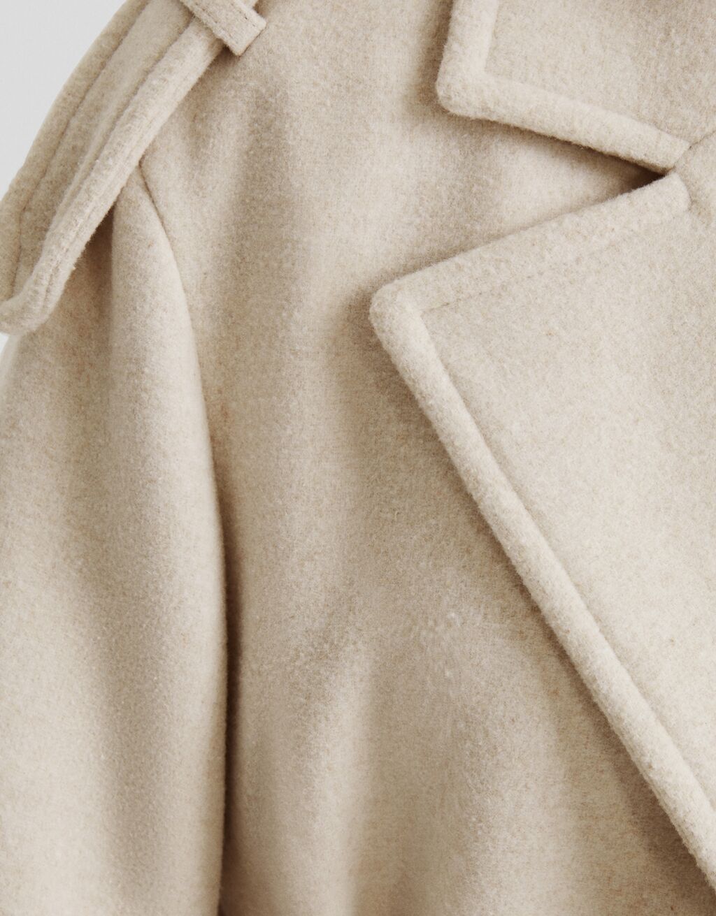 Manteau trench en laine-Beige-5