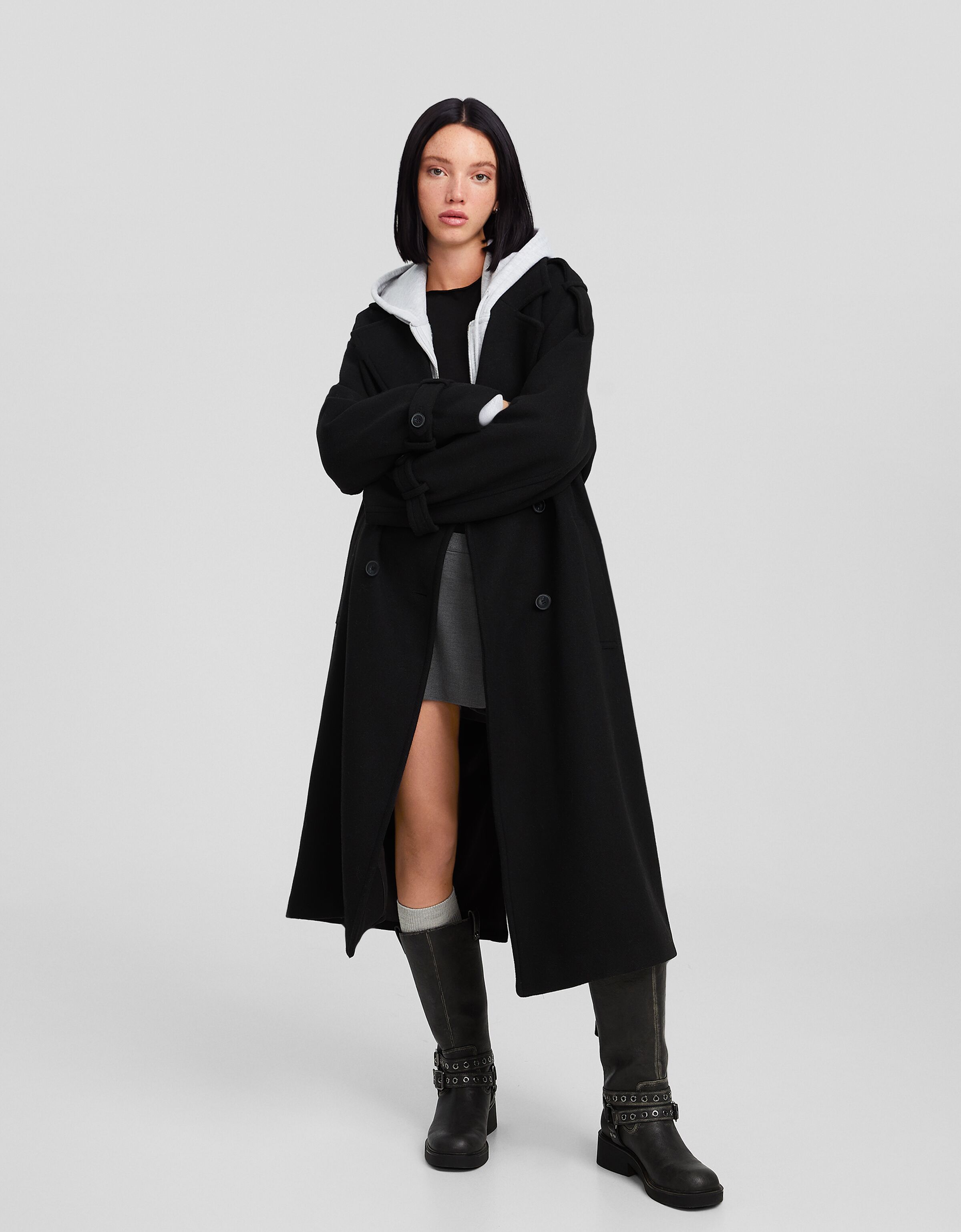 Bershka straight top long coat