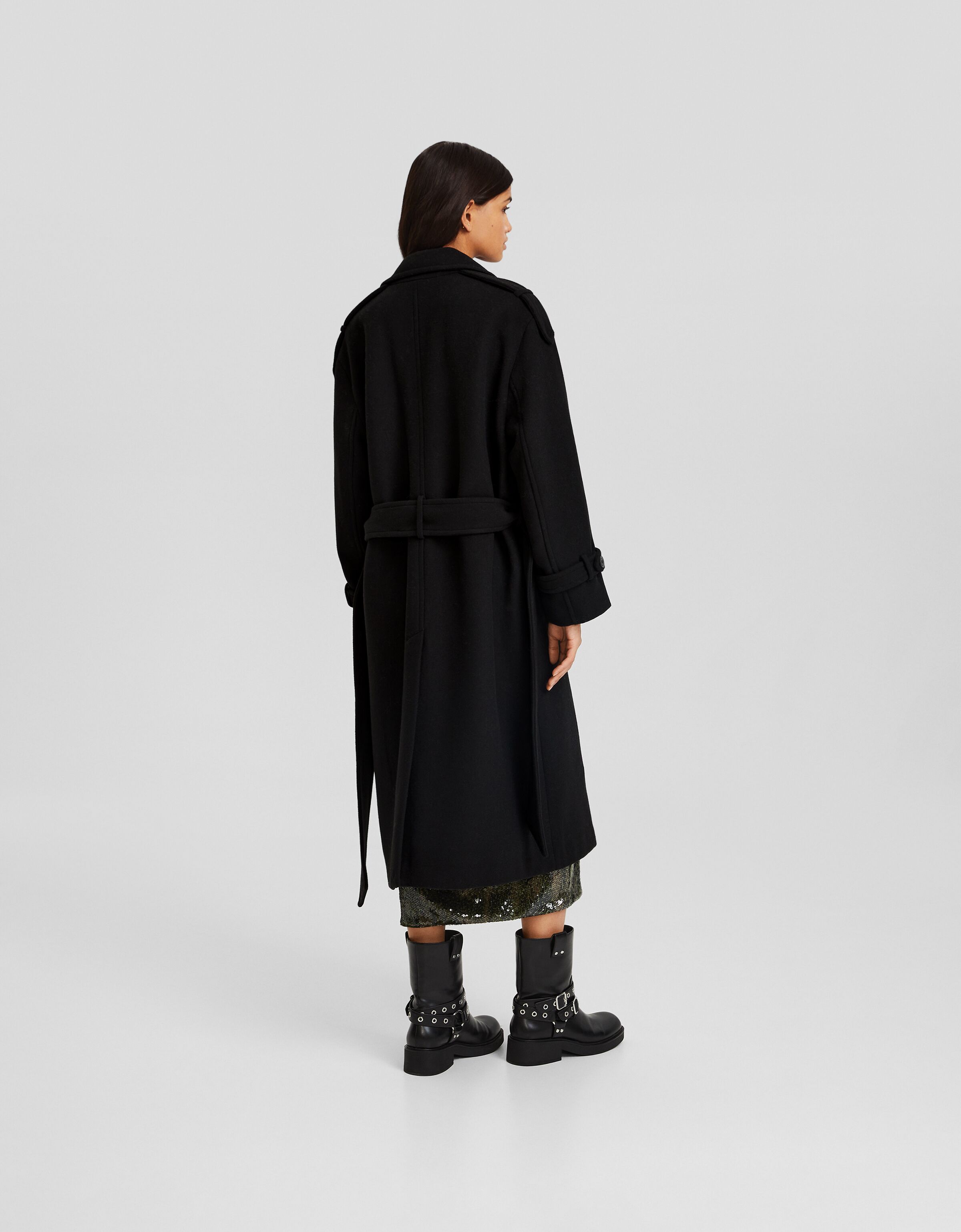 Bershka wool coat hotsell