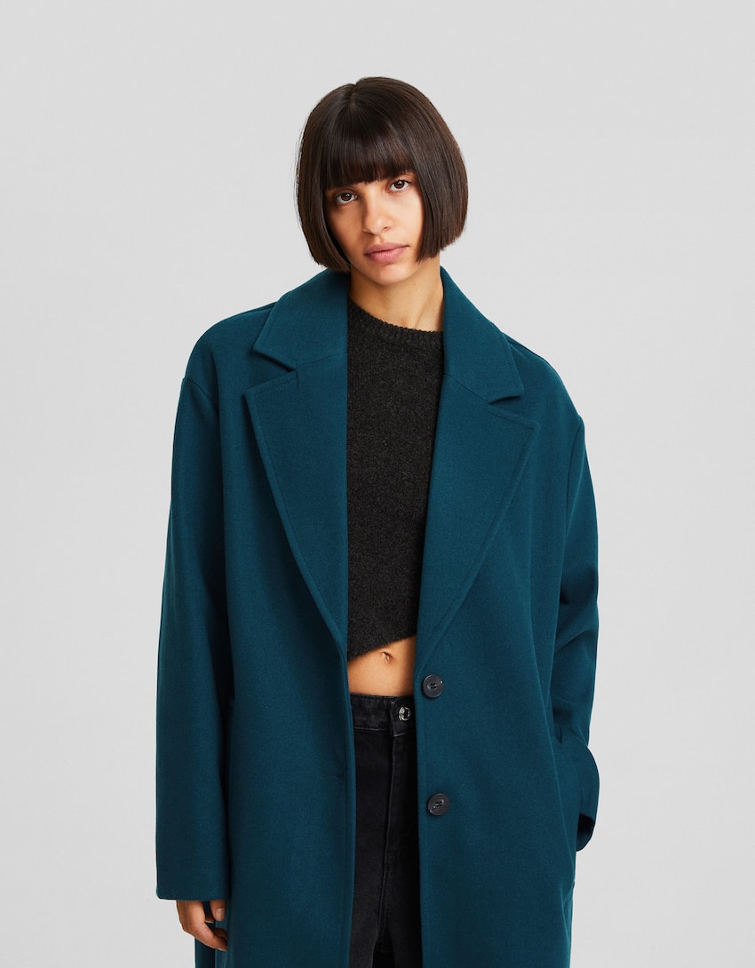 Long soft coat-Turquoise-1