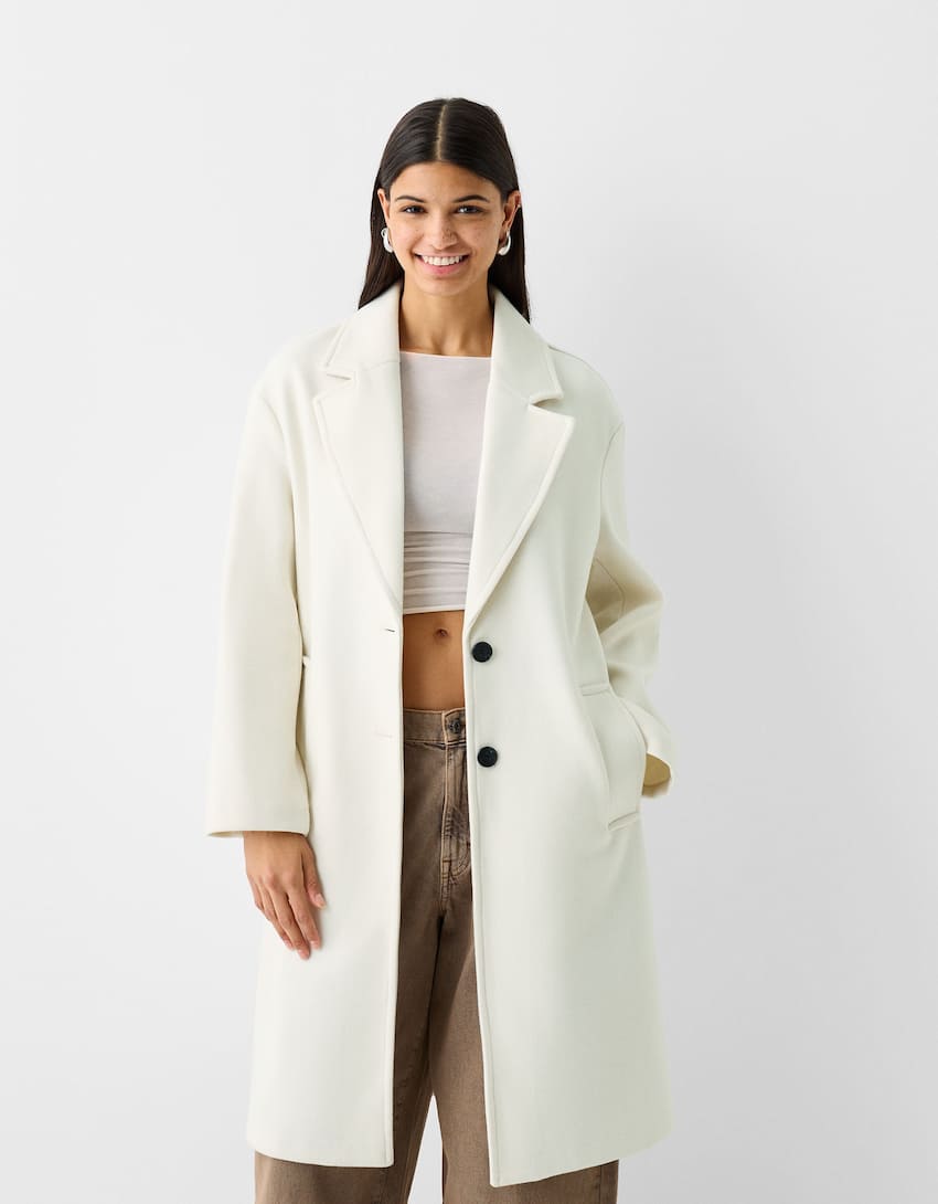 Long soft coat-Cream-1