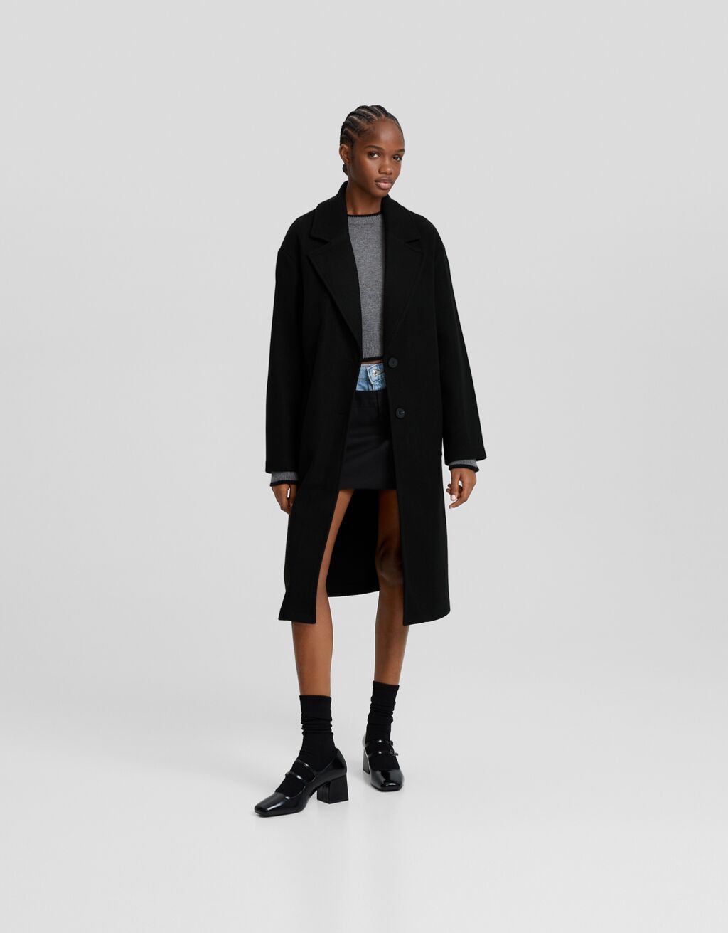 Long soft coat Women Bershka
