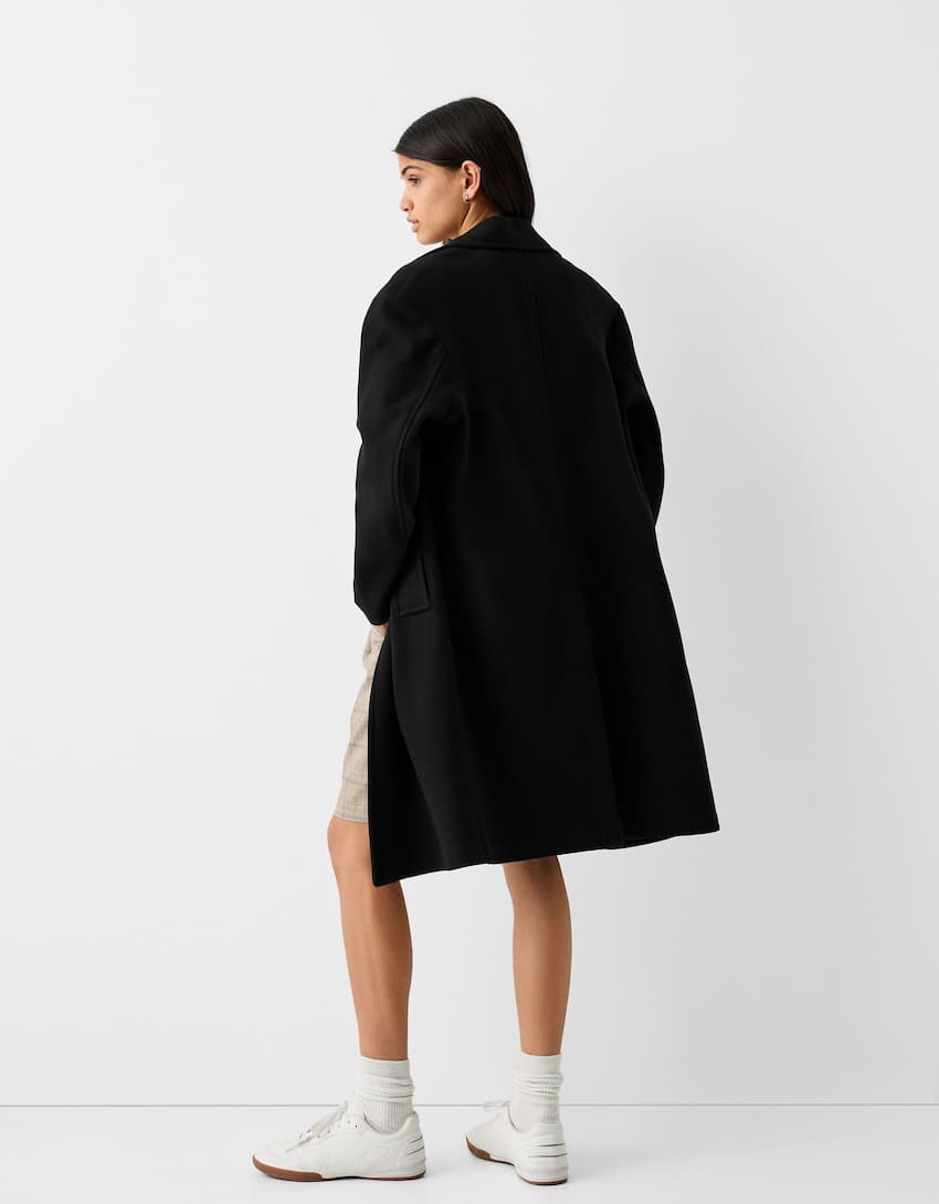 Long soft coat-Black-2