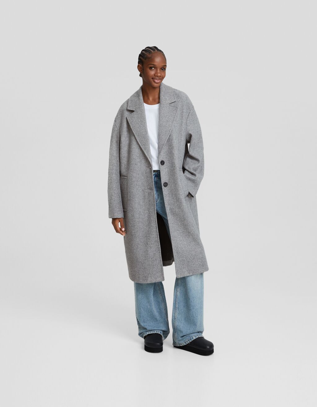Manteau long soft-Gris-0