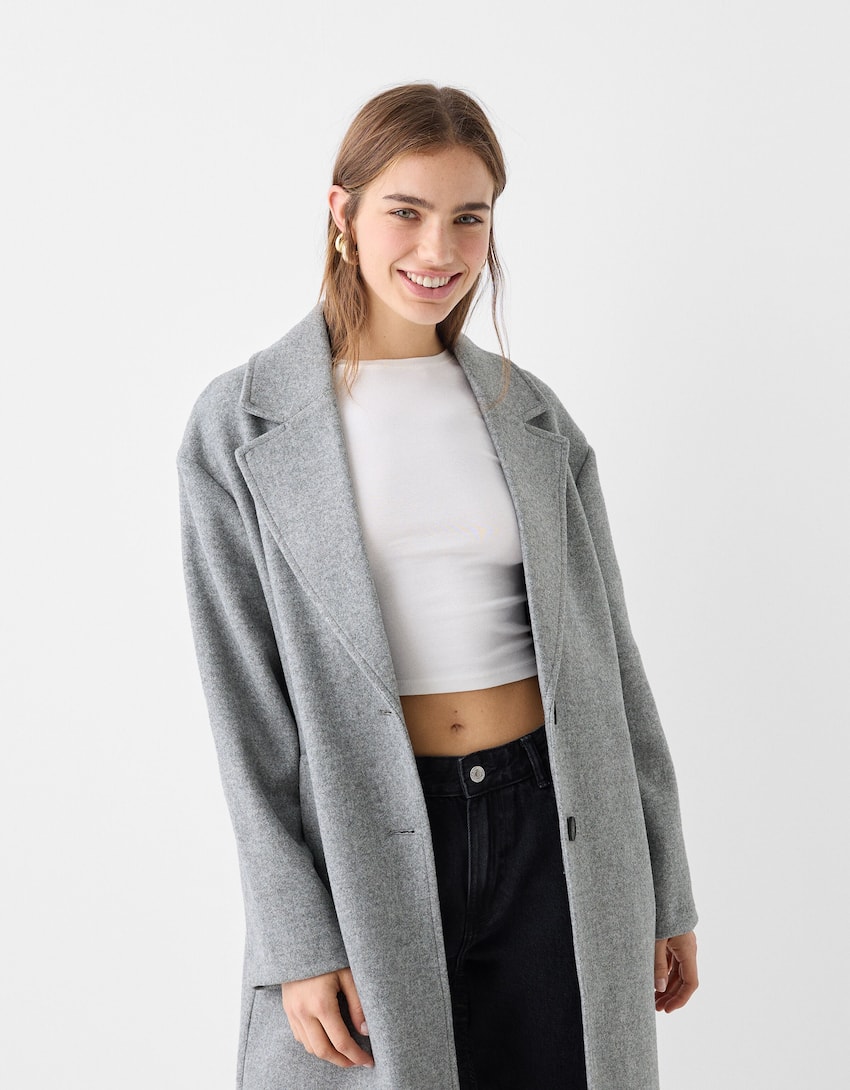 Long soft coat-Grey-1
