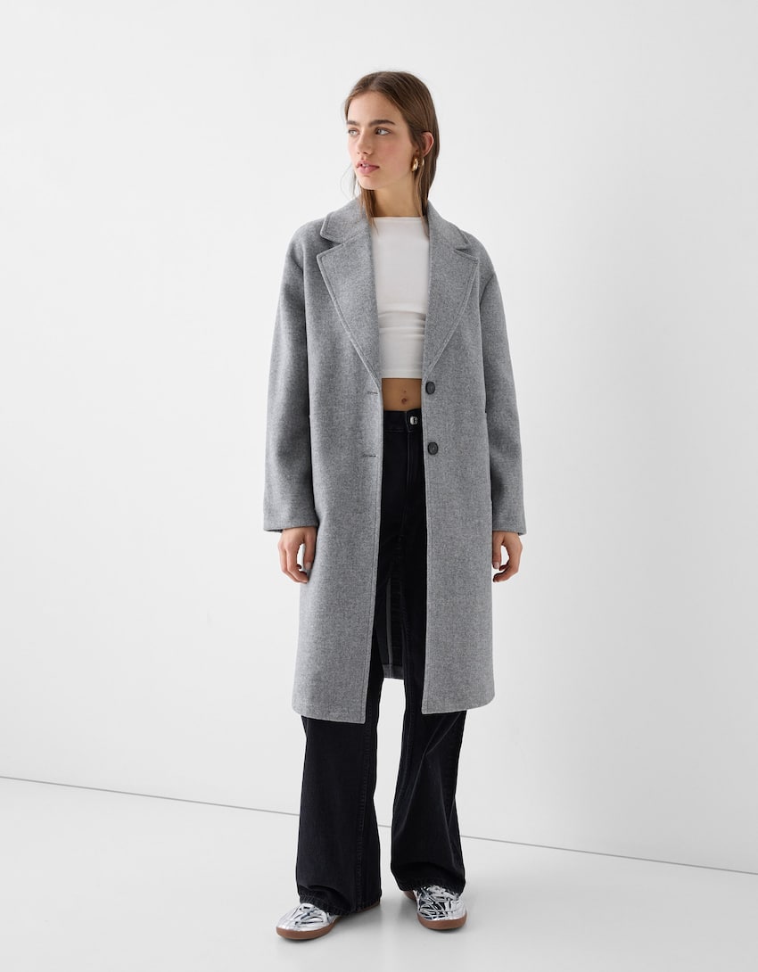 Long soft coat-Grey-0