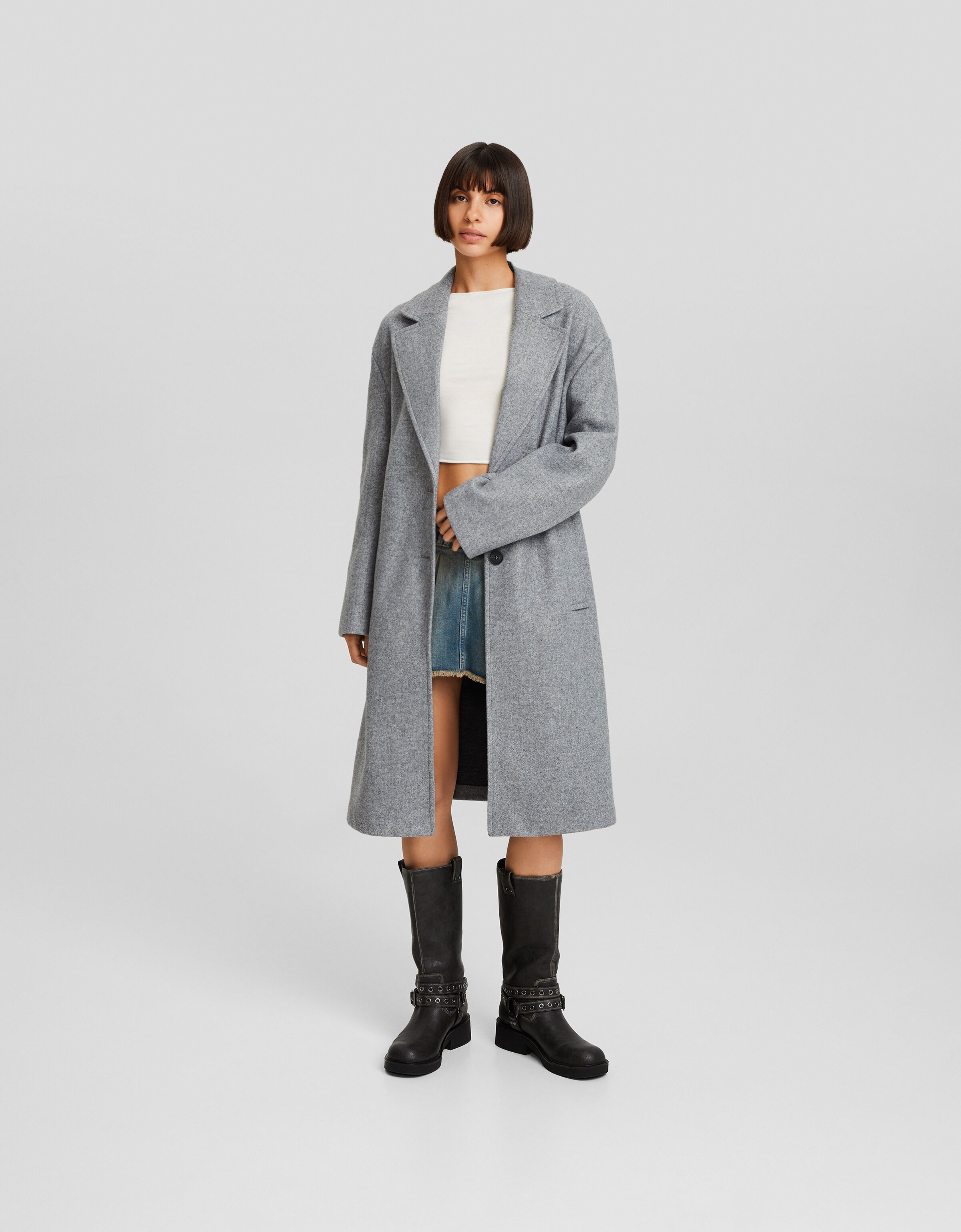 Manteau long bershka hot sale