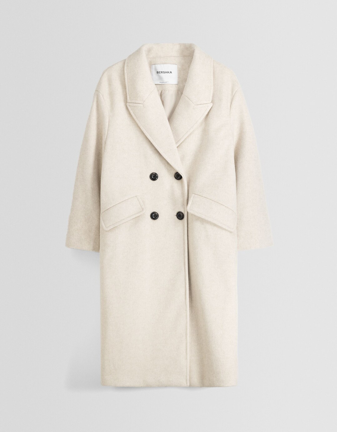 Drop-shoulder long coat