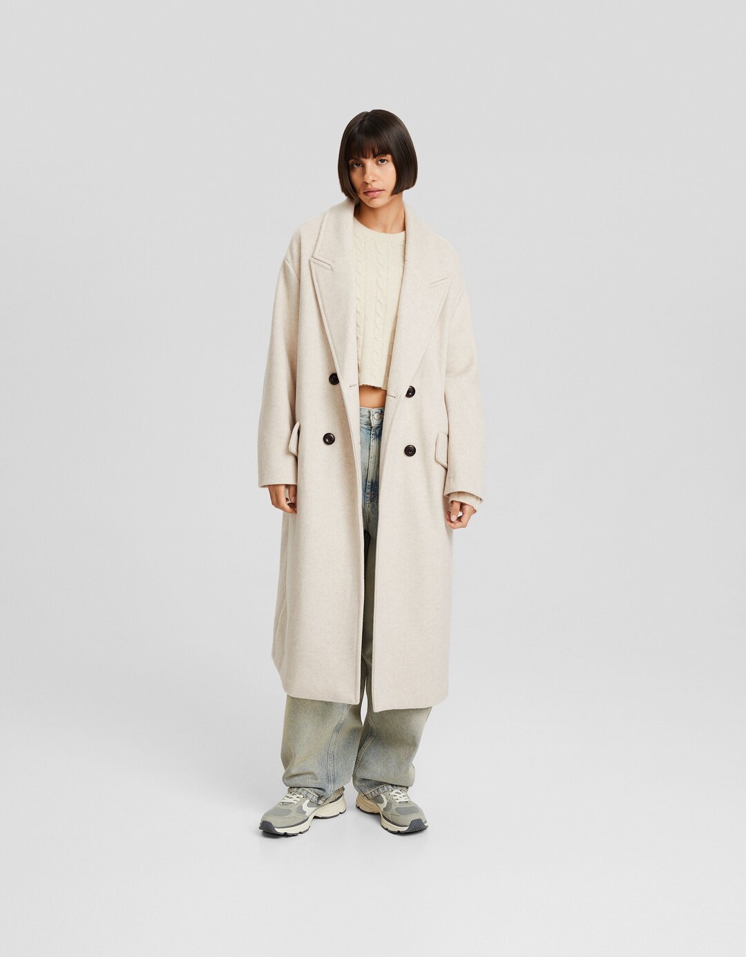 Cappotto lungo spalle scese