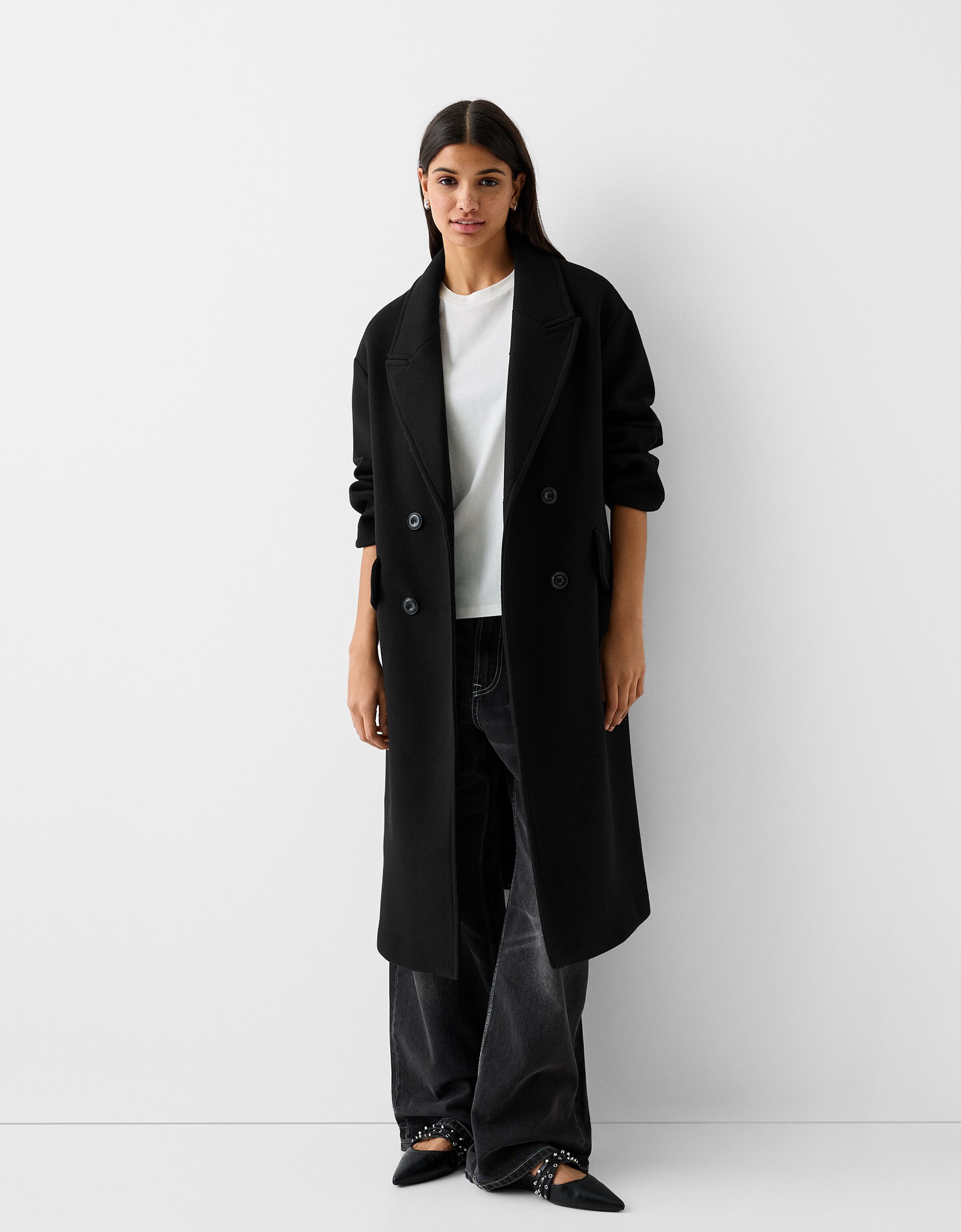 Bershka hot sale long coat