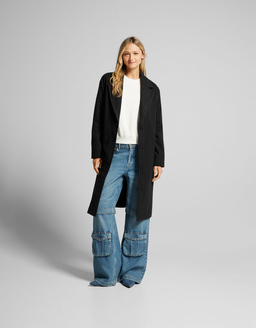 Bershka straight 2025 long coat