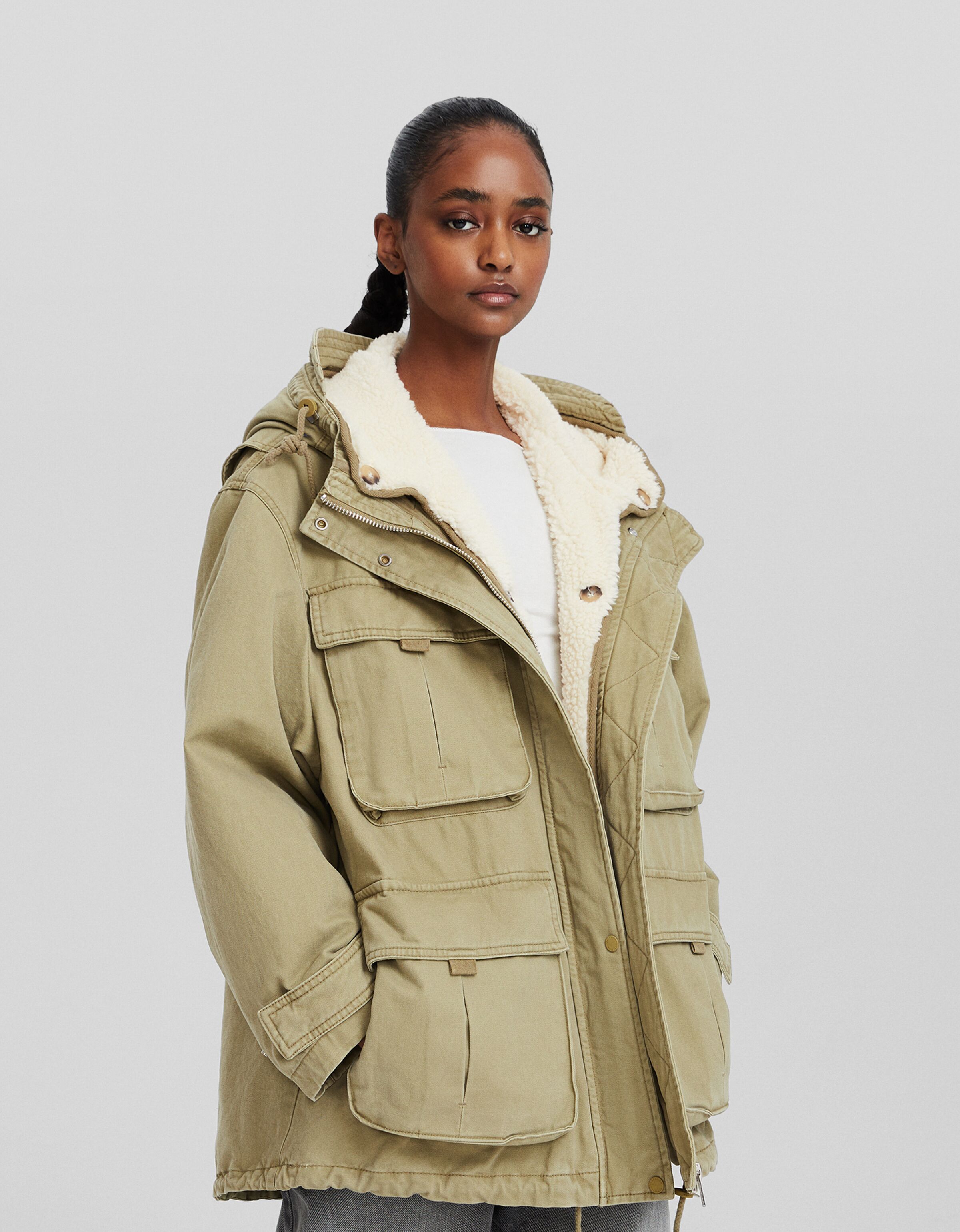 Shearling lined 2024 jacket womens