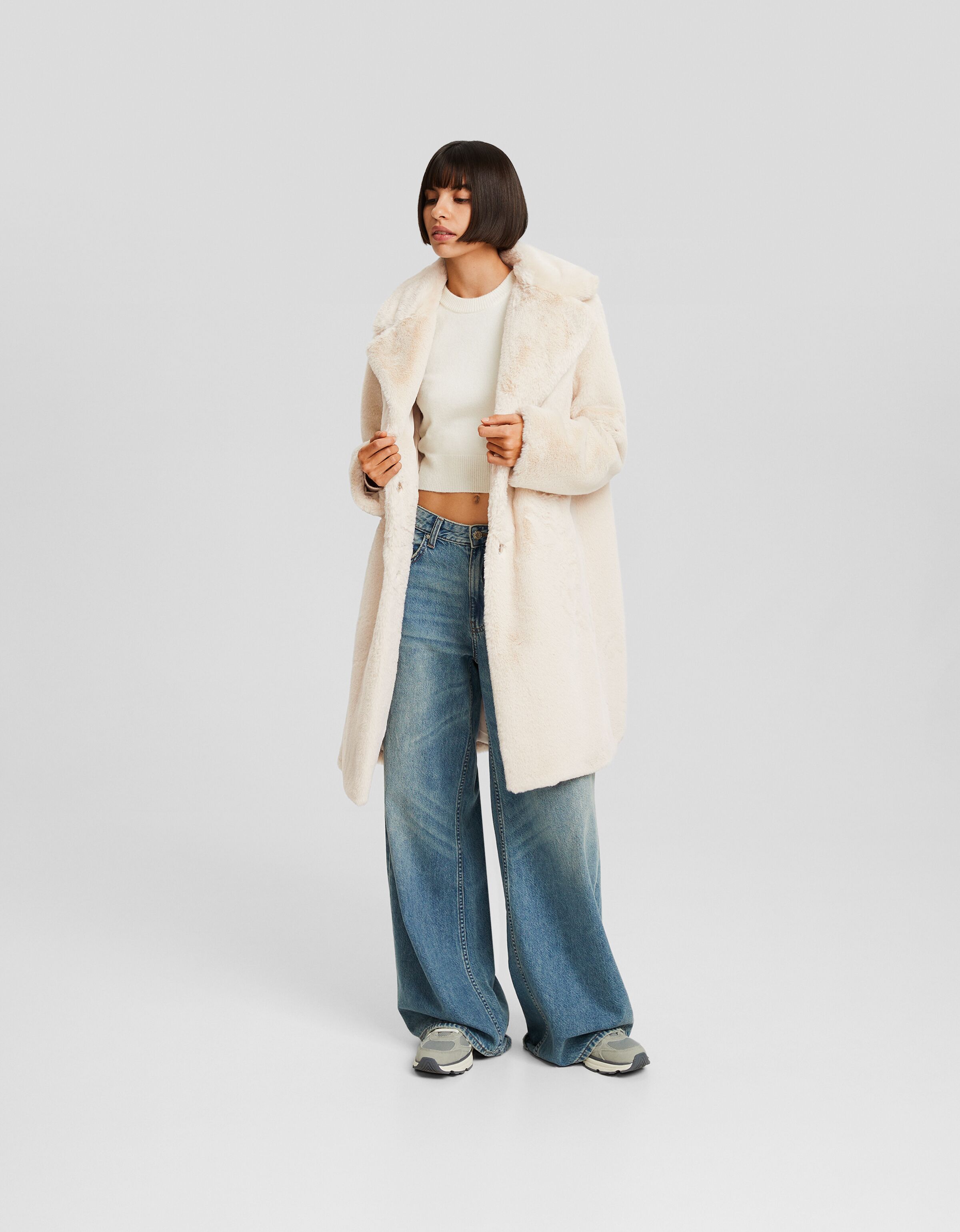 Teddy faux sale fur boyfriend coat