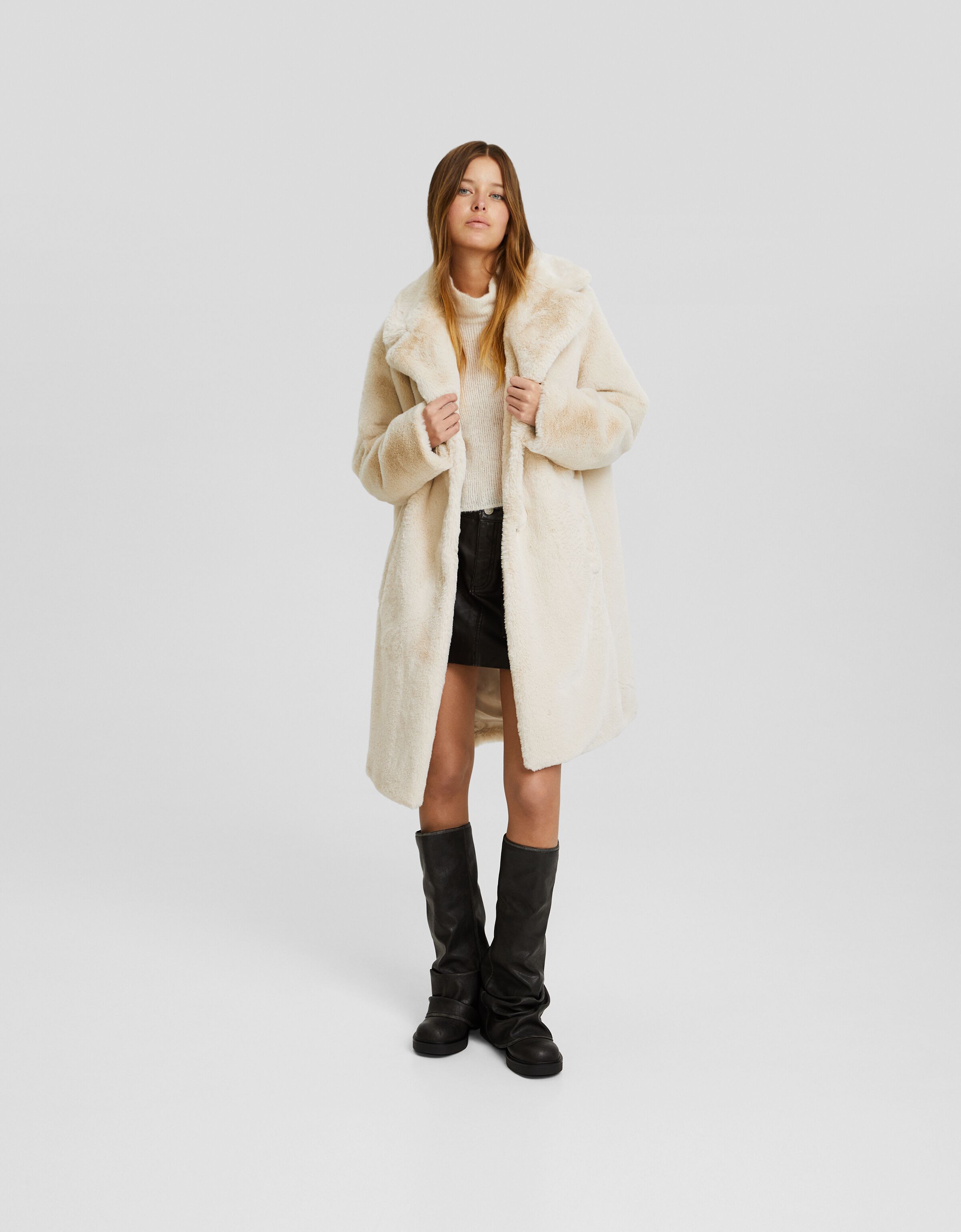 Bershka fur outlet coat