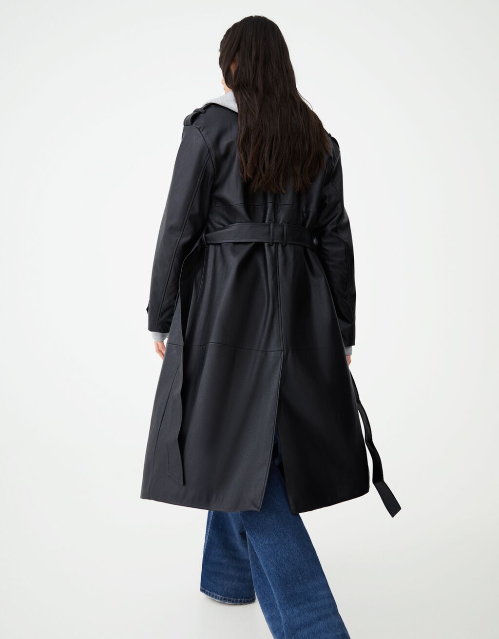 Trench simili sales cuir femme bershka
