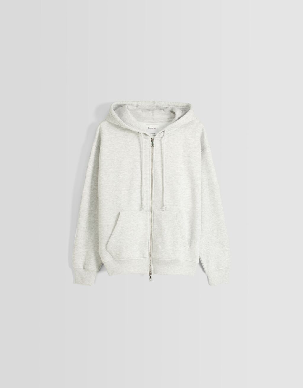 Sweat zippé capuche oversize-Gris-4