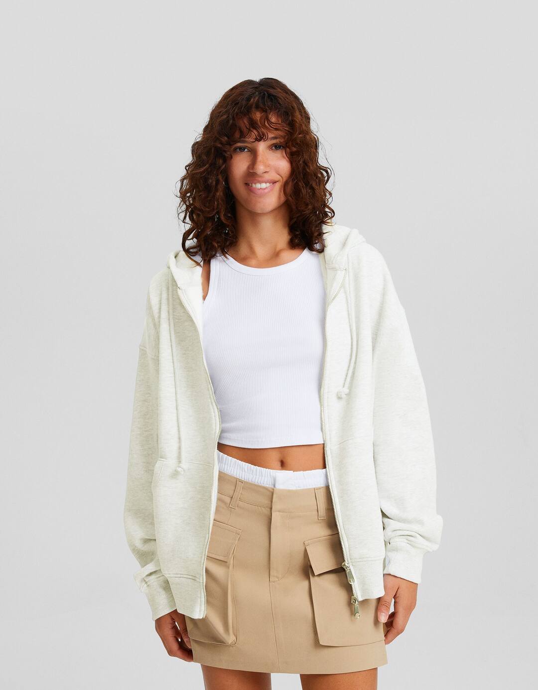 Oversize zip-up hoodie