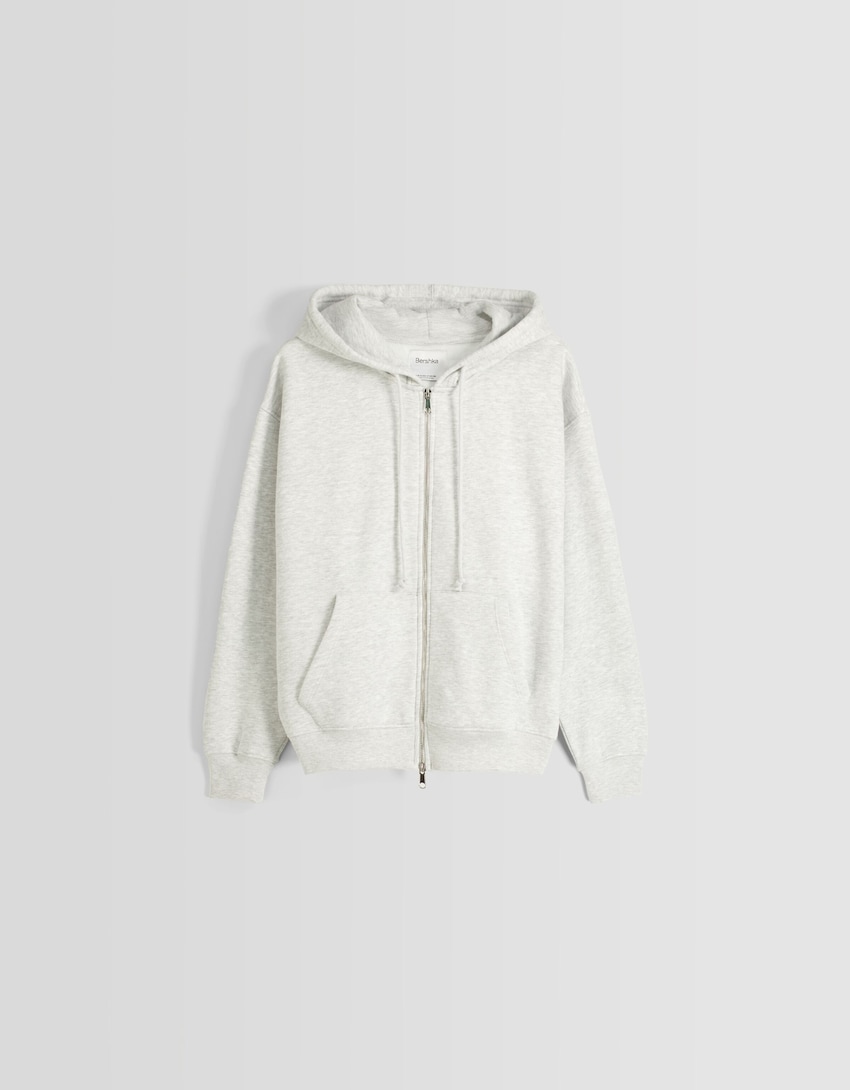 Oversize zip-up hoodie - BSK Teen | Bershka