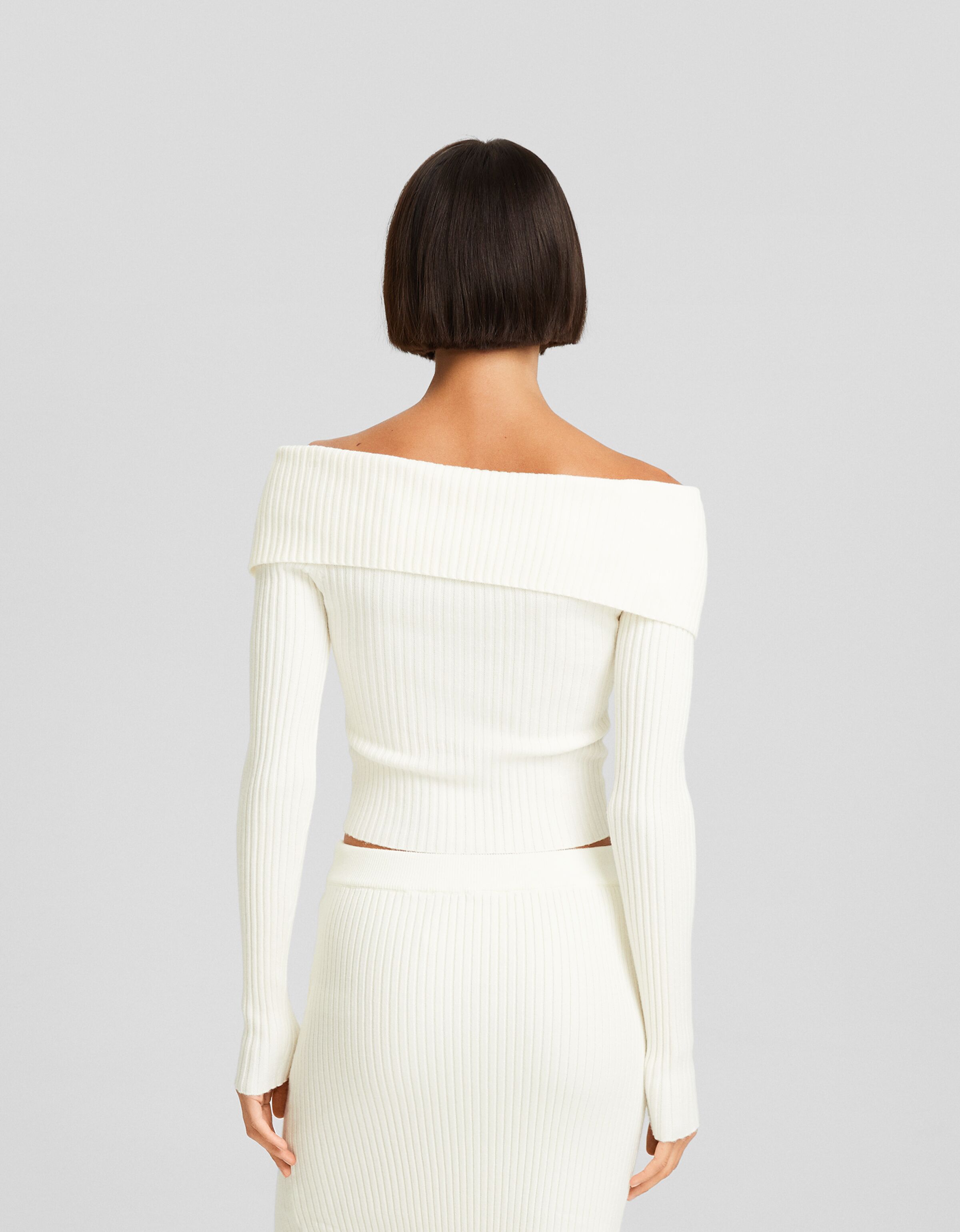 Bershka ribbed cardigan online with zip