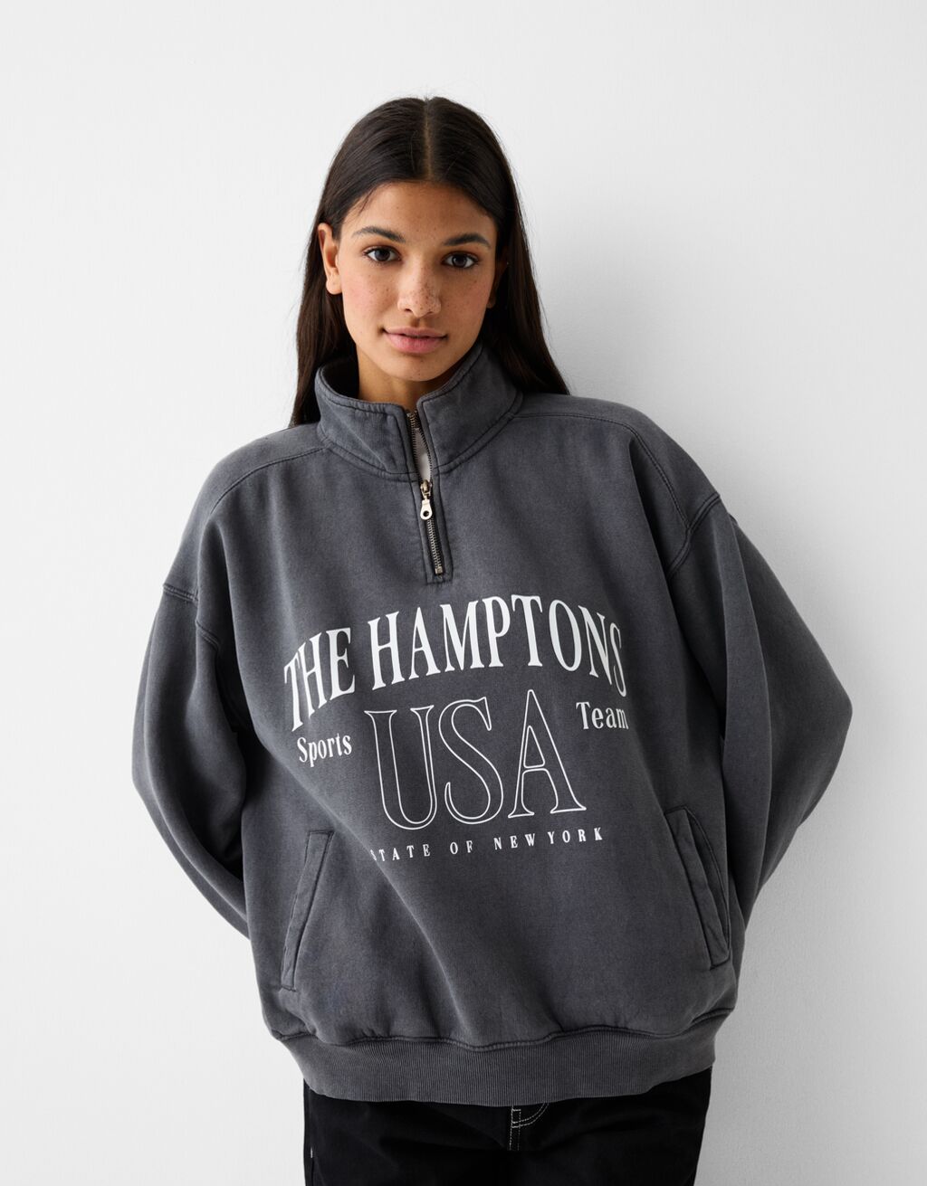 Sweatshirt with new arrivals zip