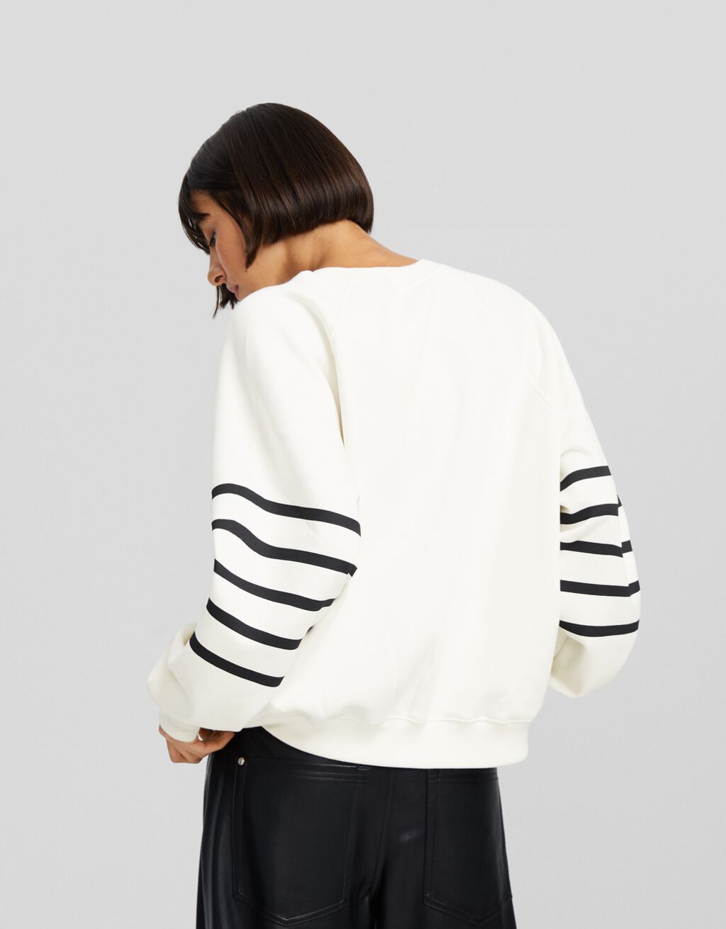 Sweat raglan-Blanc / Noir-1